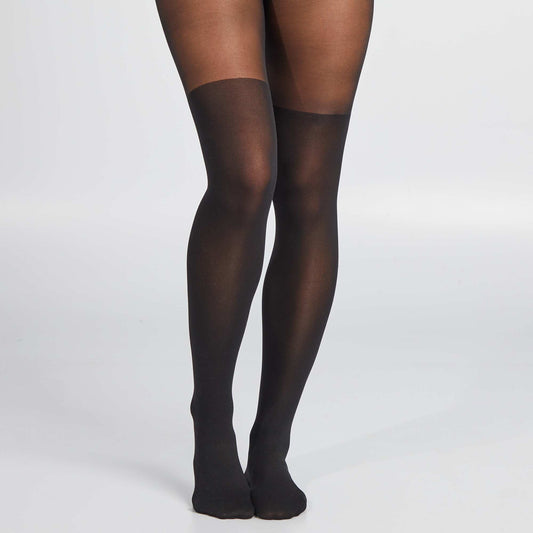 Long sock-effect tights - 60D black