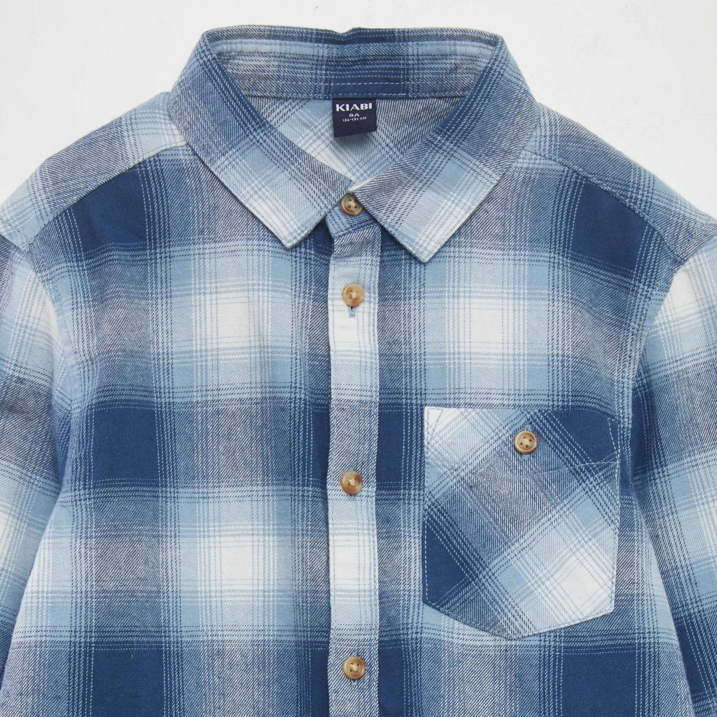 Straight flannel shirt BLUE