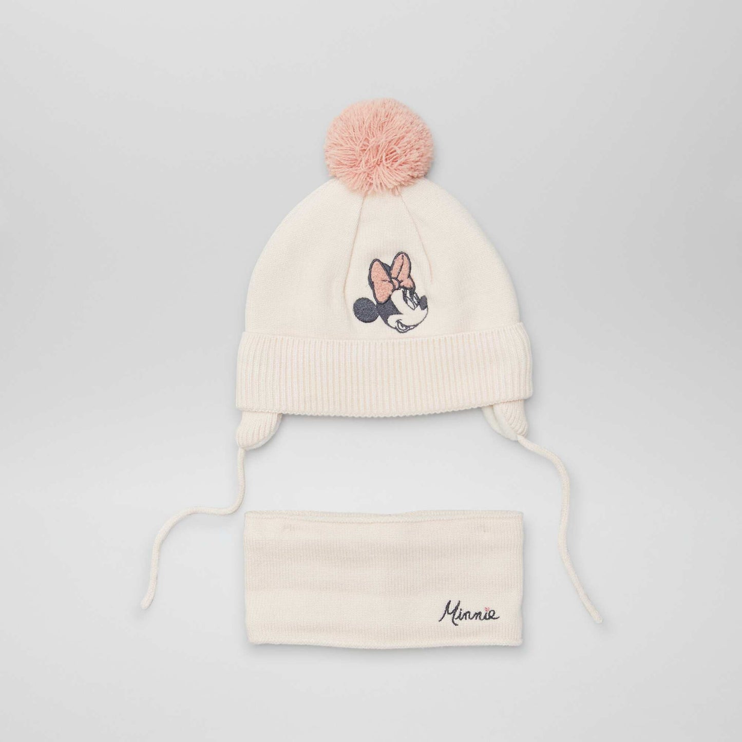 Minnie Mouse hat and snood set with fleece lining PINK