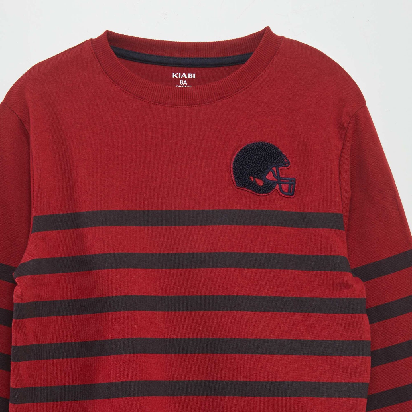 Breton T-shirt with bouclé lettering RED