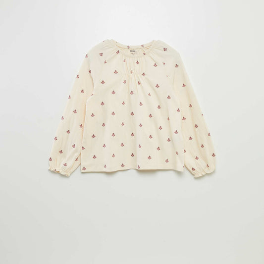 Patterned blouse BEIGE