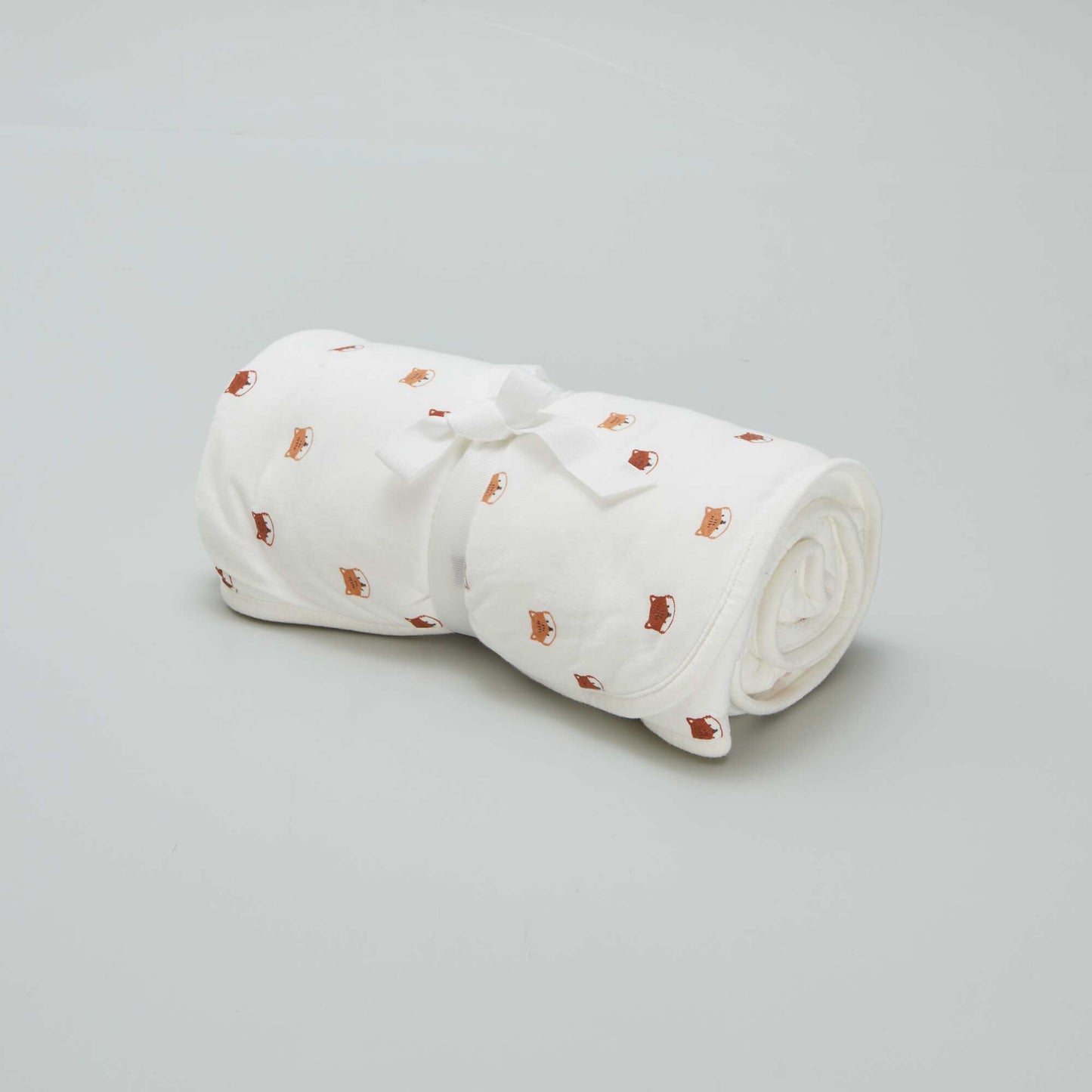 Printed blanket with fleecy lining WHITE