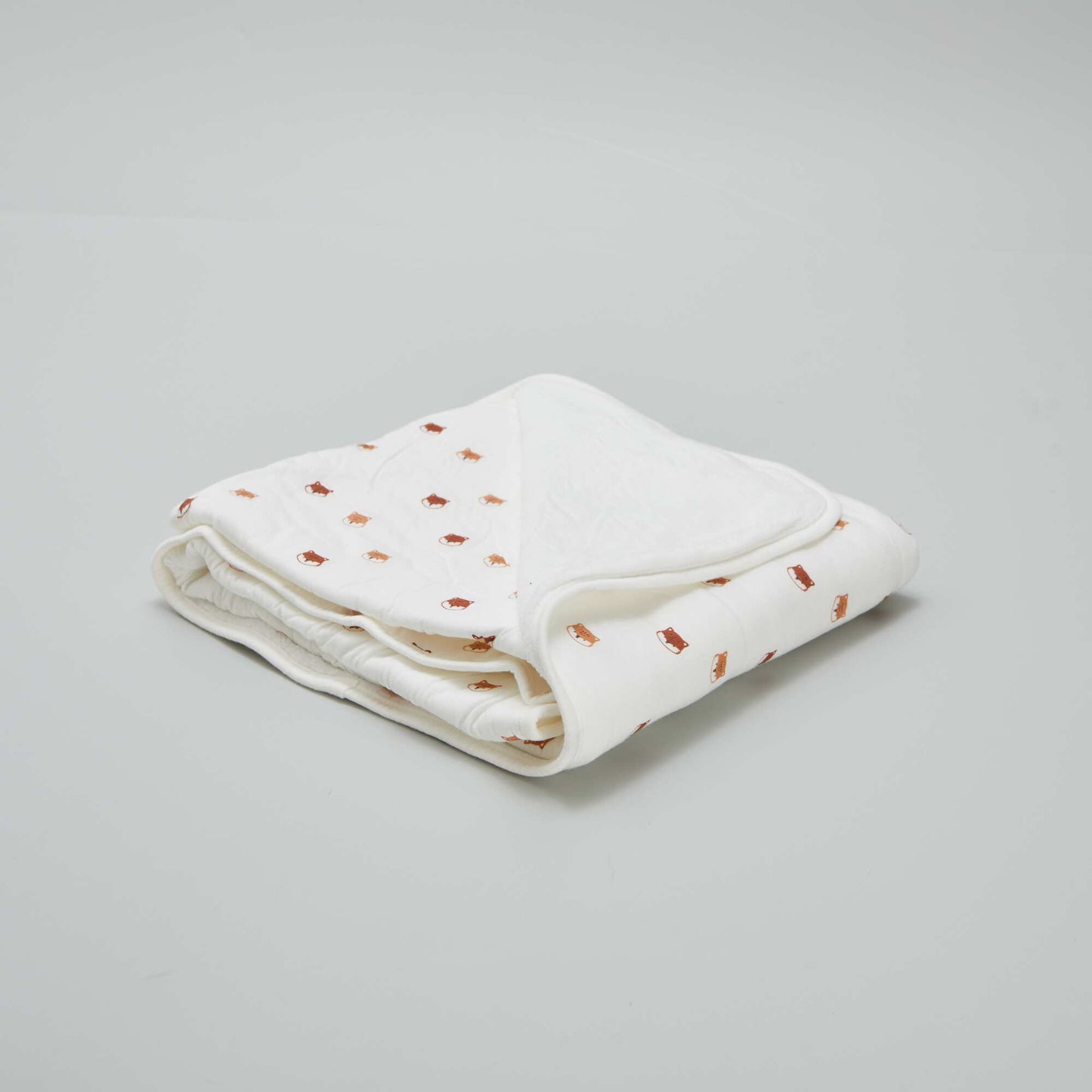 Printed blanket with fleecy lining WHITE