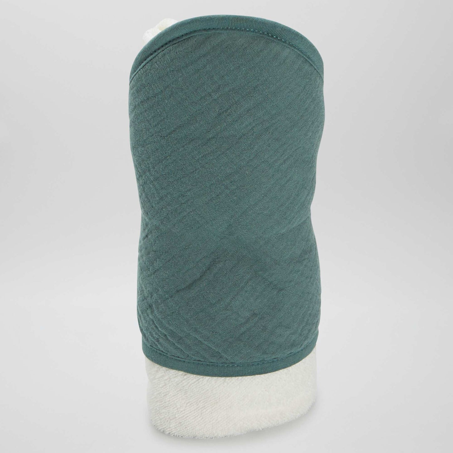 Hooded towelling and cotton gauze bath towel GREEN