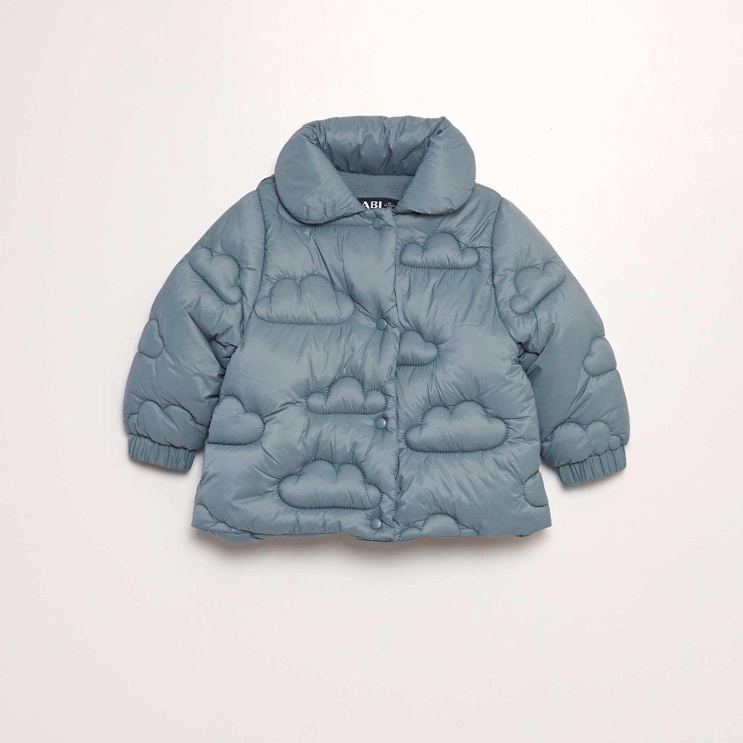 Quilted padded jacket with cloud pattern GREEN