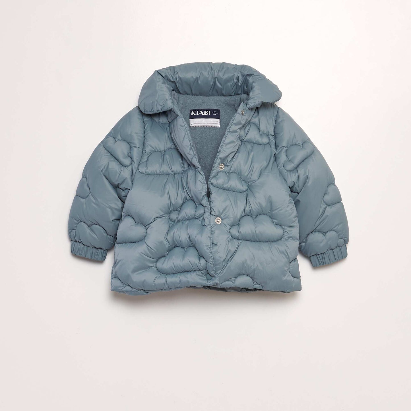 Quilted padded jacket with cloud pattern GREEN