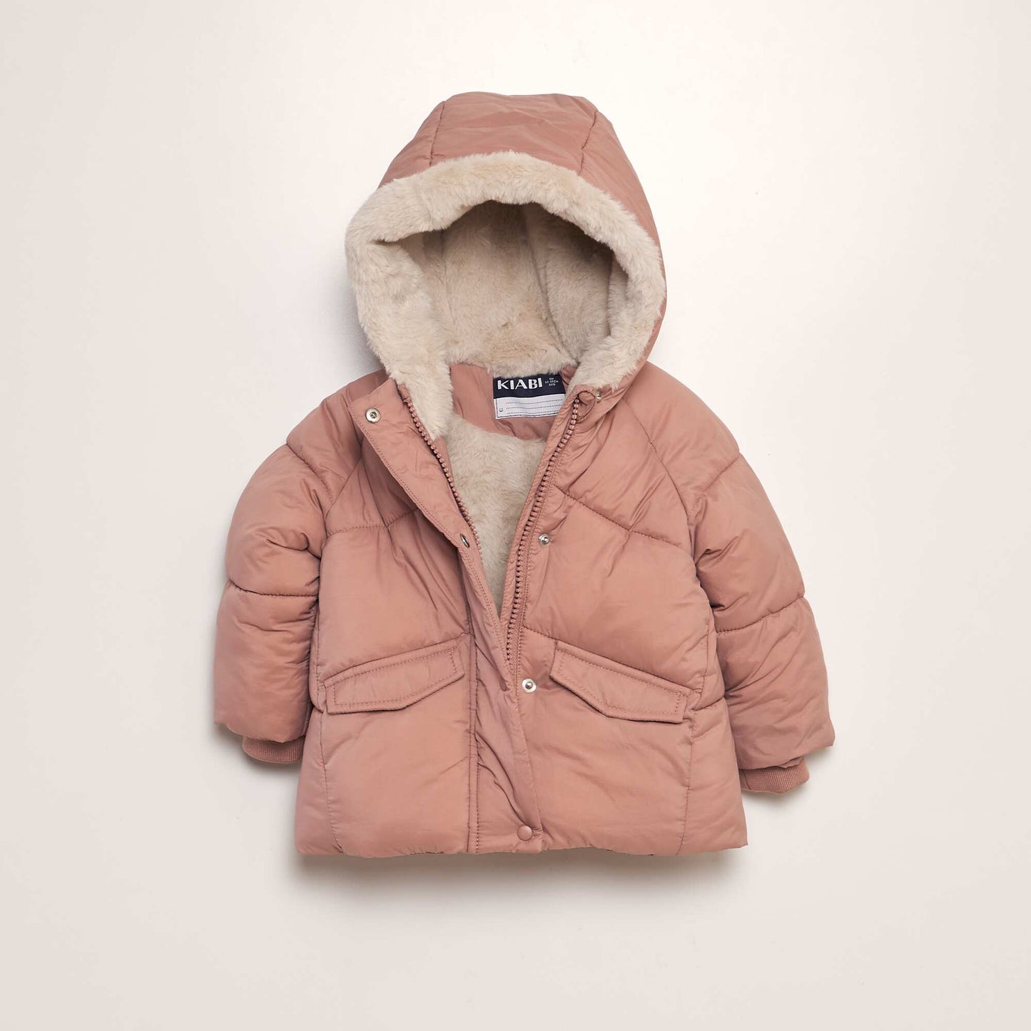 Lined padded jacket with hood PINK