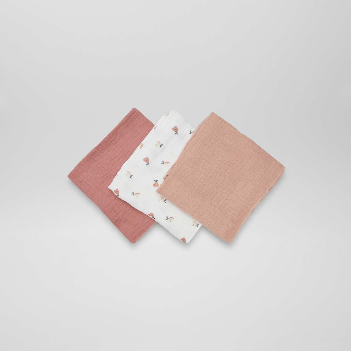 Pack of 3 muslin squares WHITE