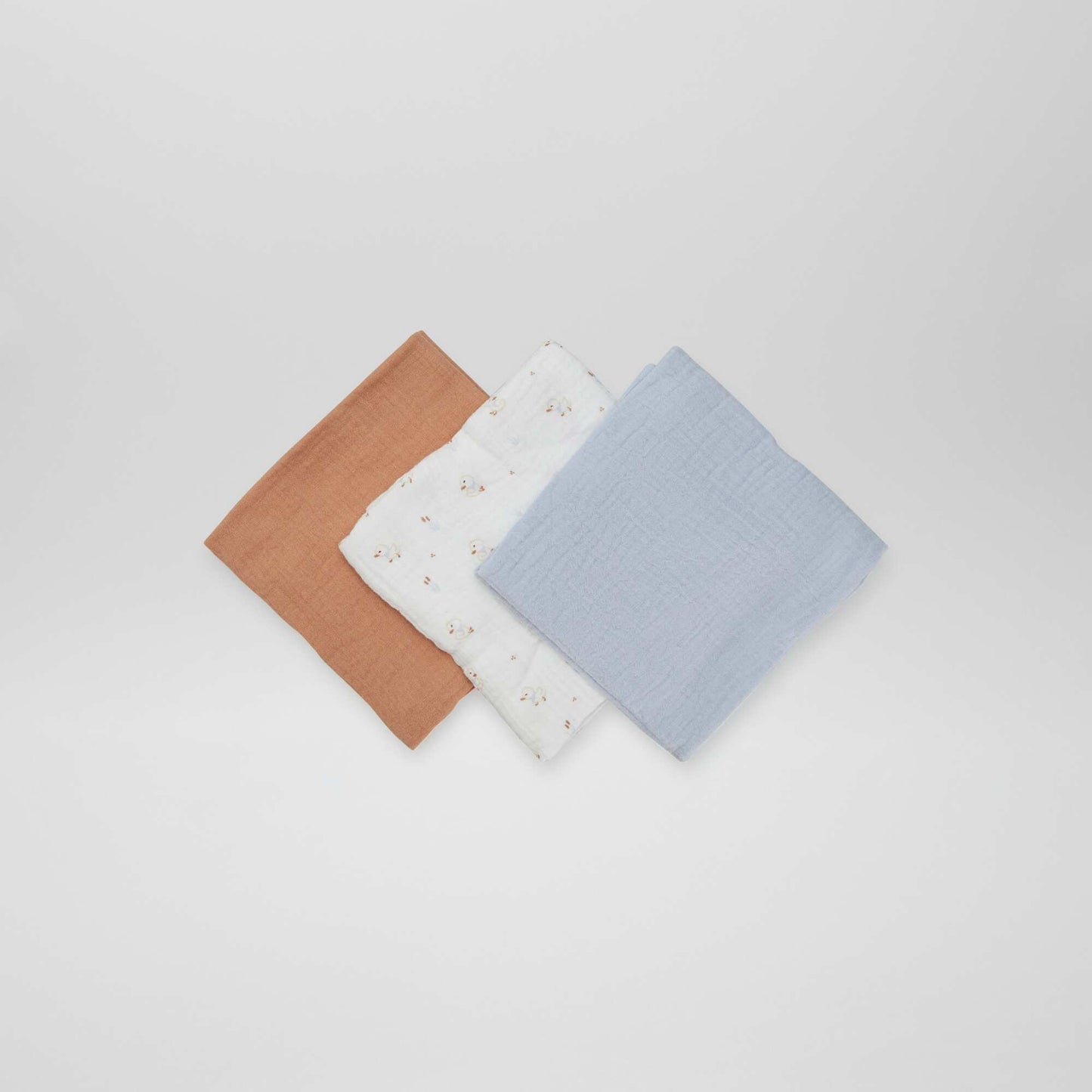 Pack of 3 muslin squares WHITE