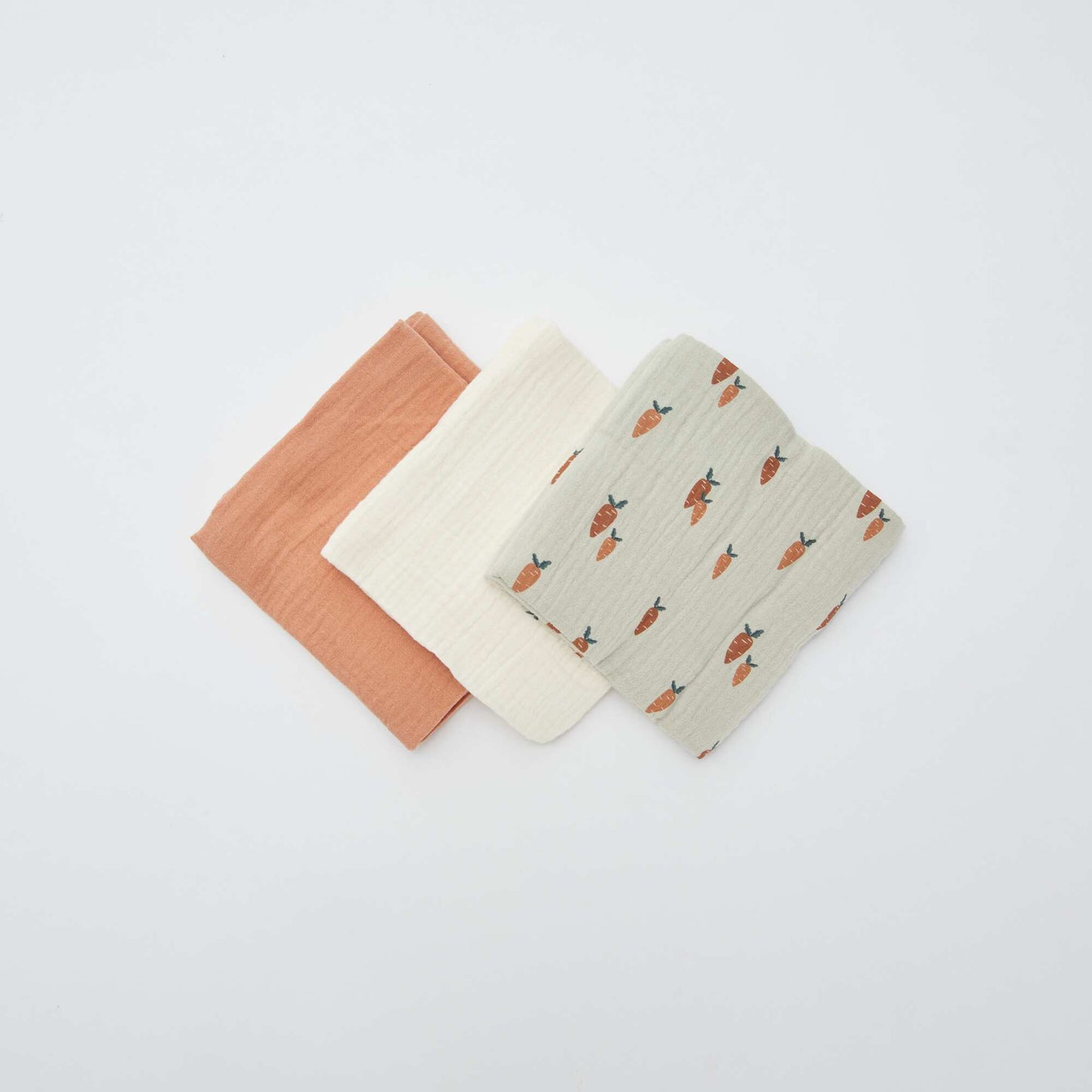 Pack of 3 muslin squares KHAKI