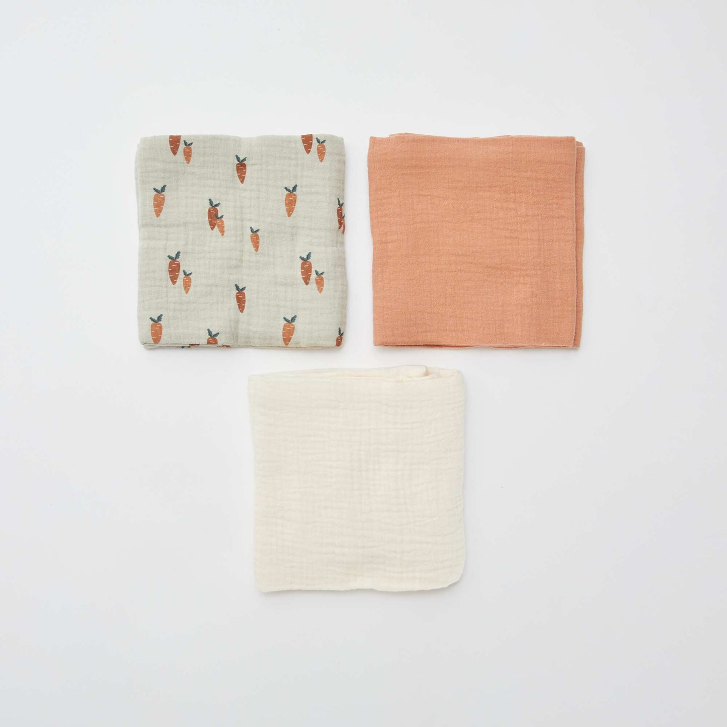 Pack of 3 muslin squares KHAKI