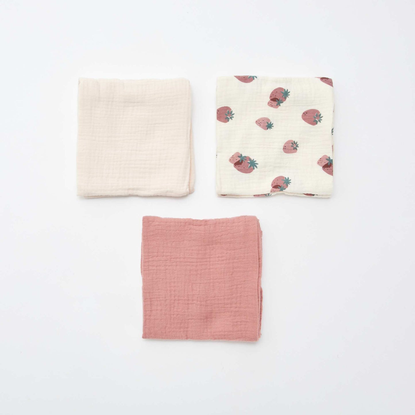 Pack of 3 muslin squares WHITE