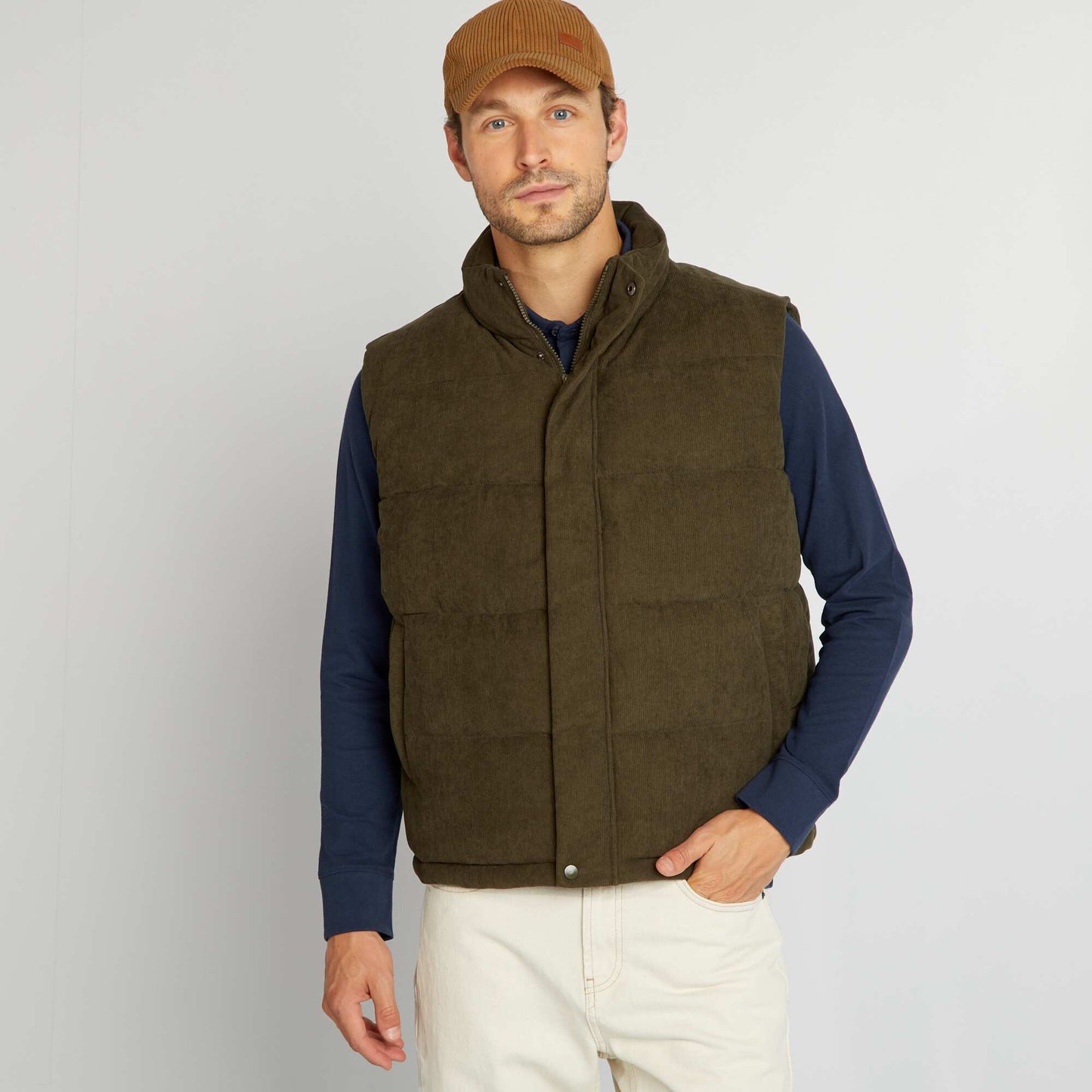 Cropped gilet KHAKI