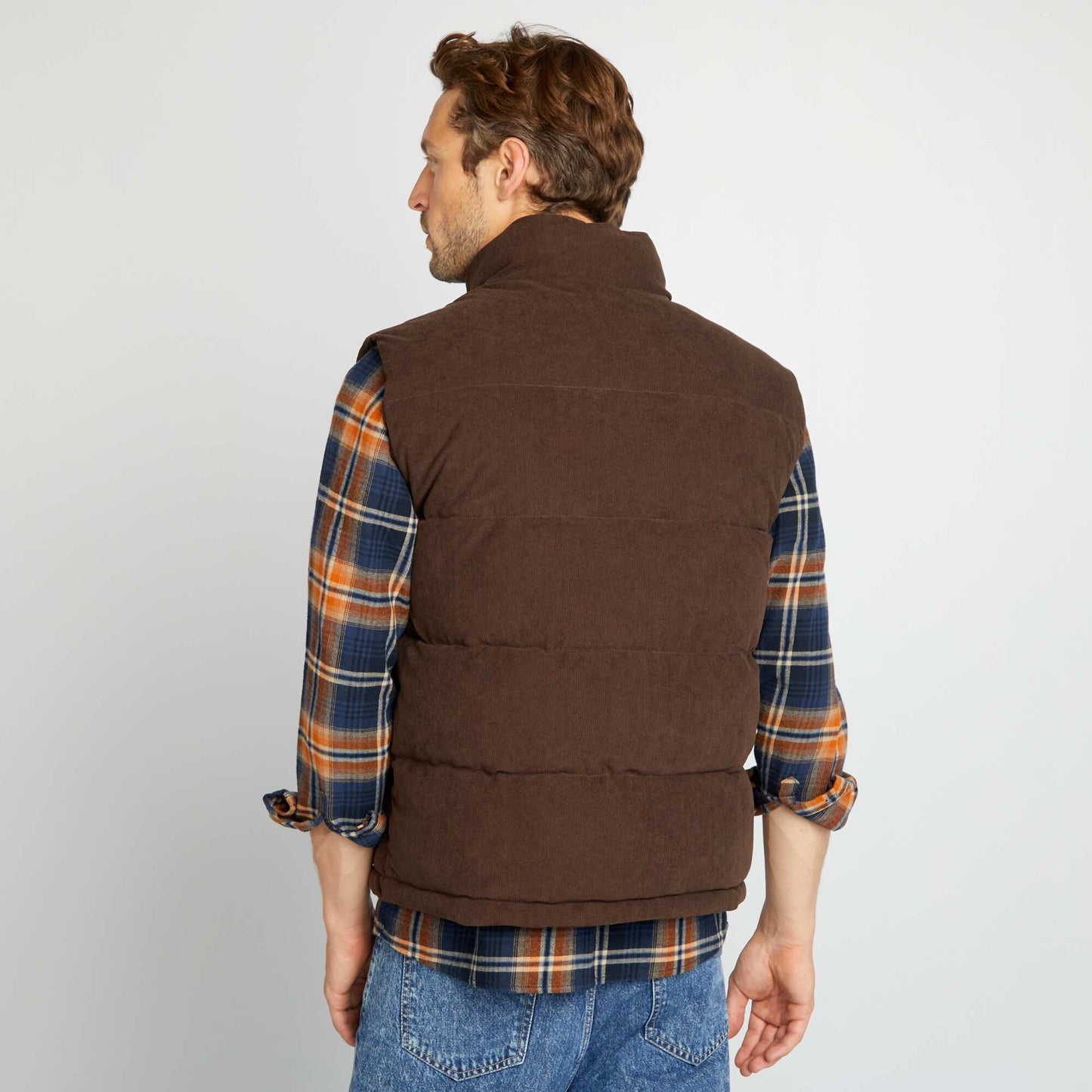 Cropped gilet BROWN