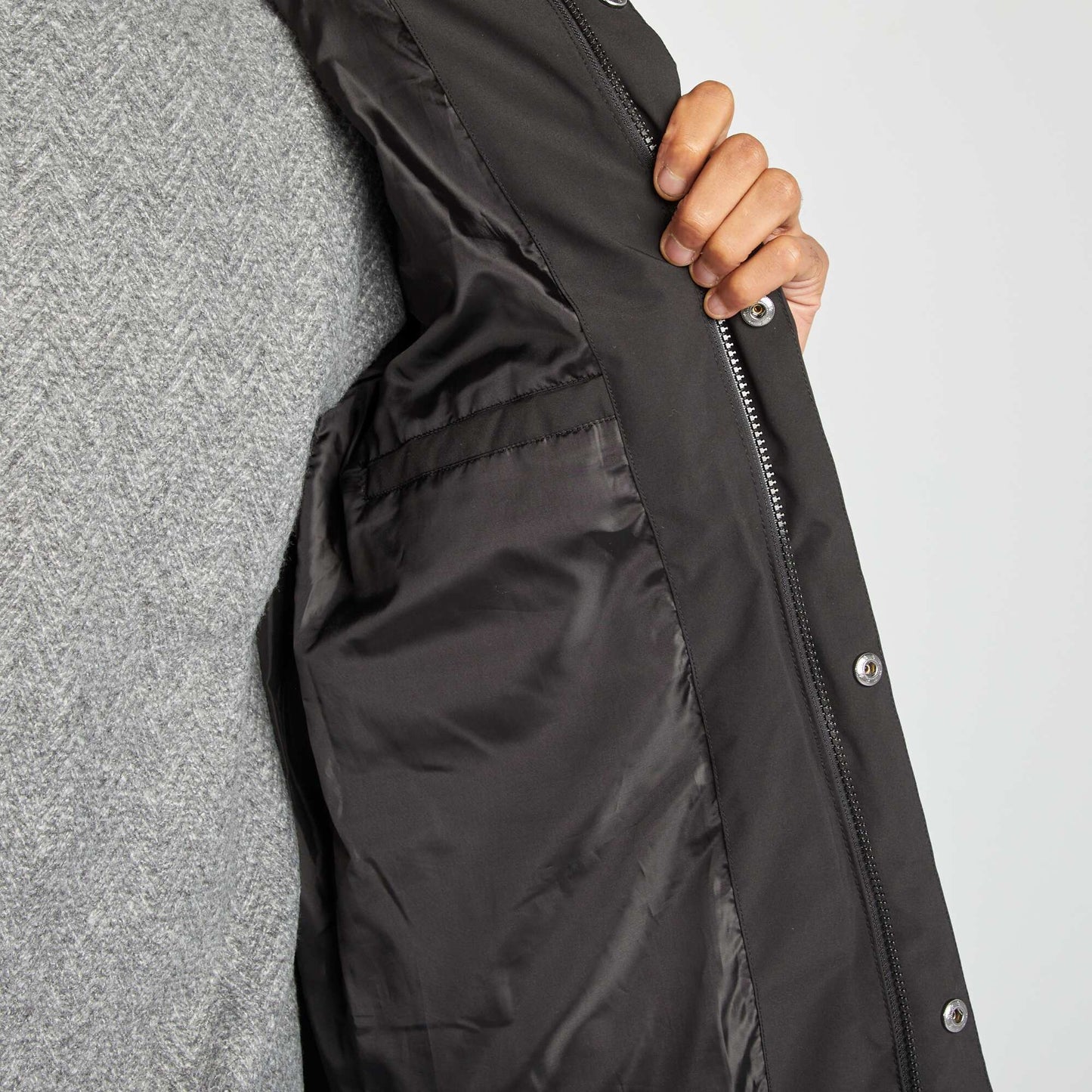 Long quilted padded coat black