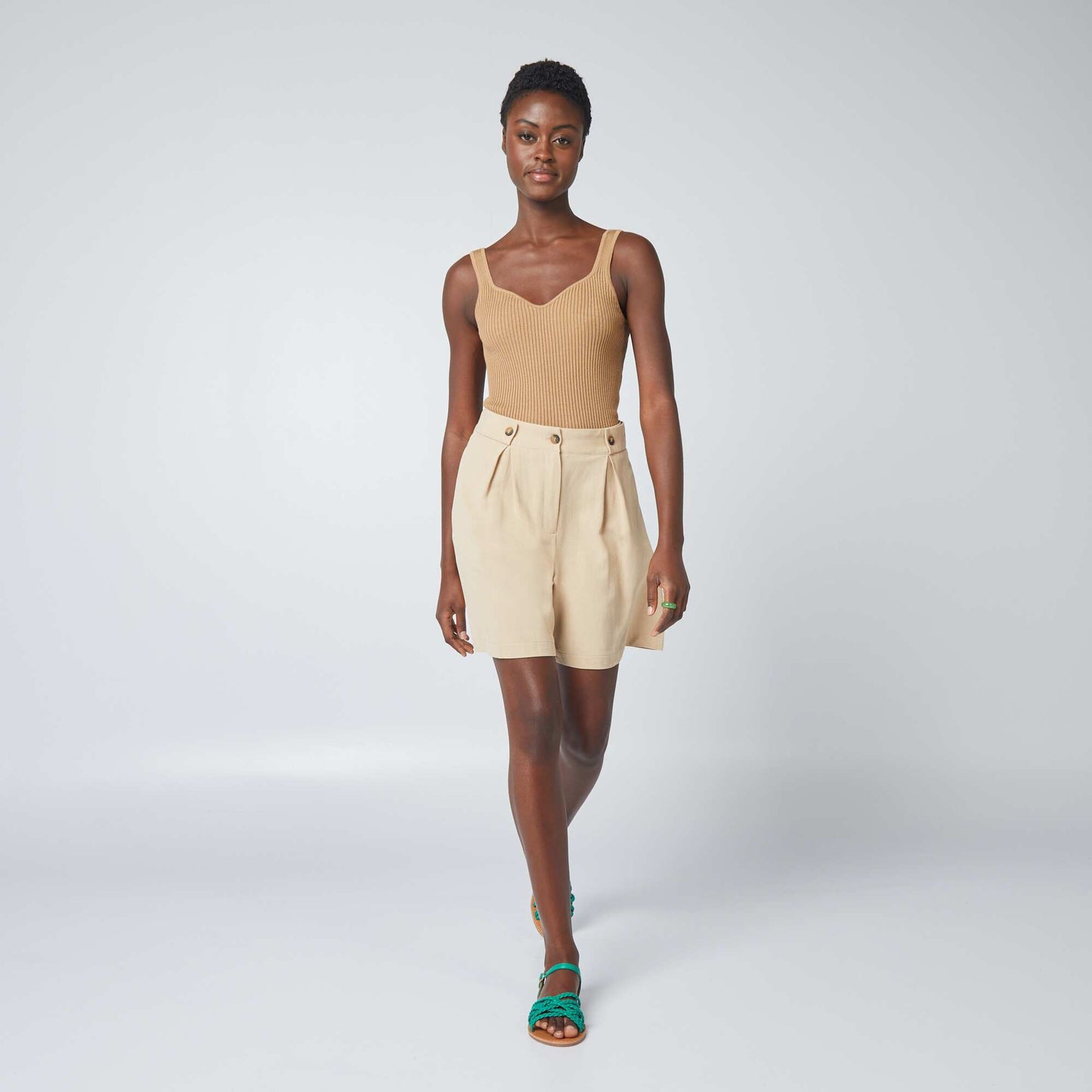 Linen tailored shorts BEIGE