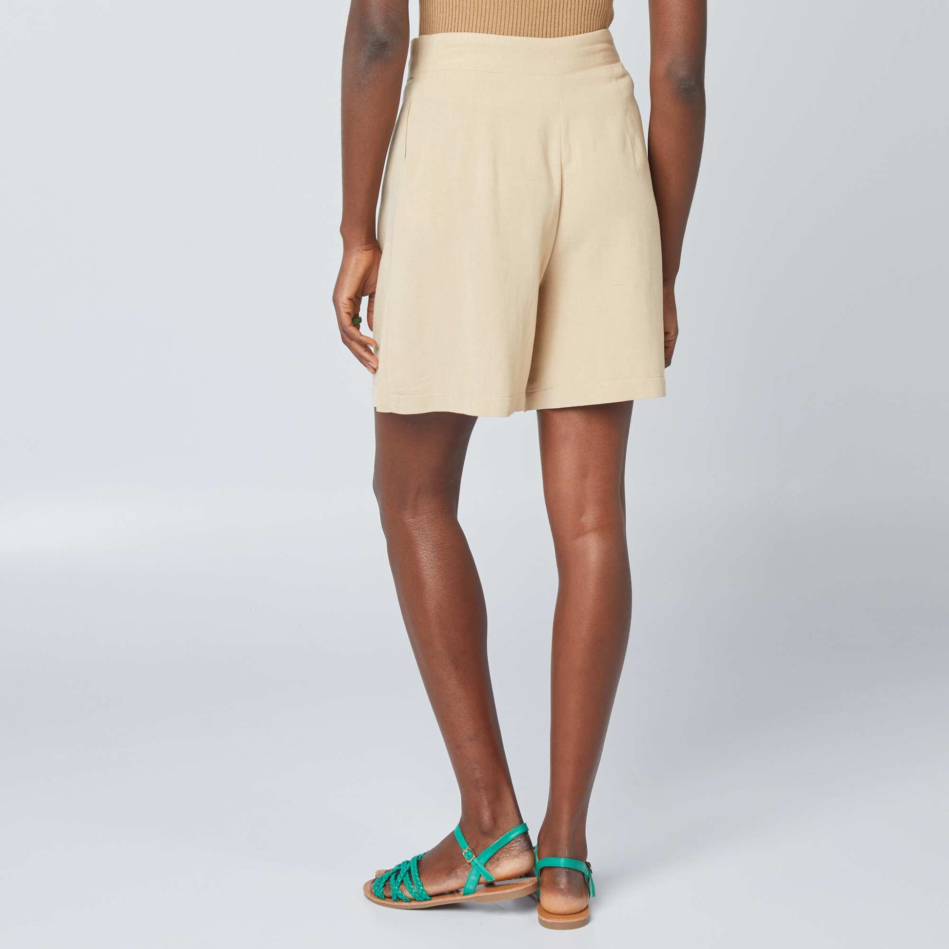 Linen tailored shorts BEIGE
