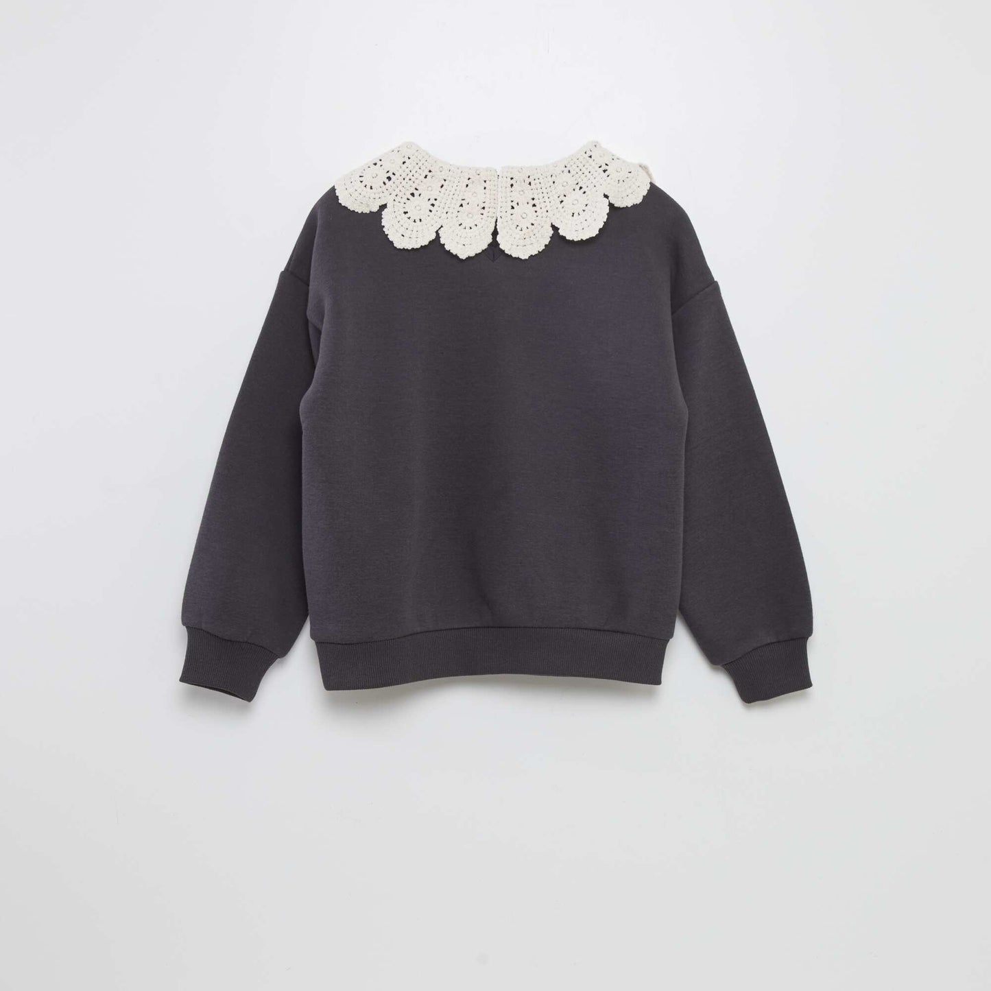 Sweatshirt with Peter Pan collar BLACK