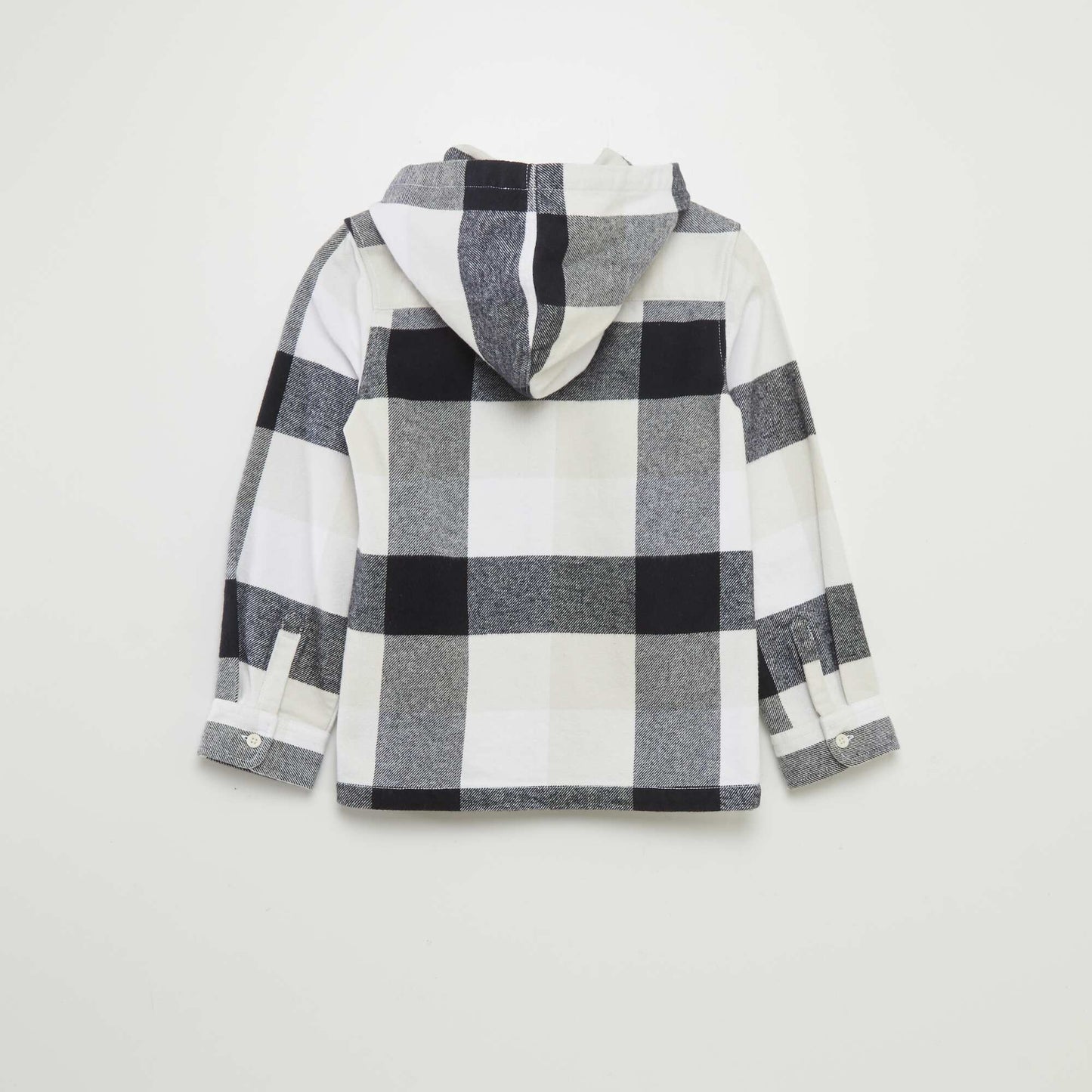 Flannel overshirt with hood WHITE