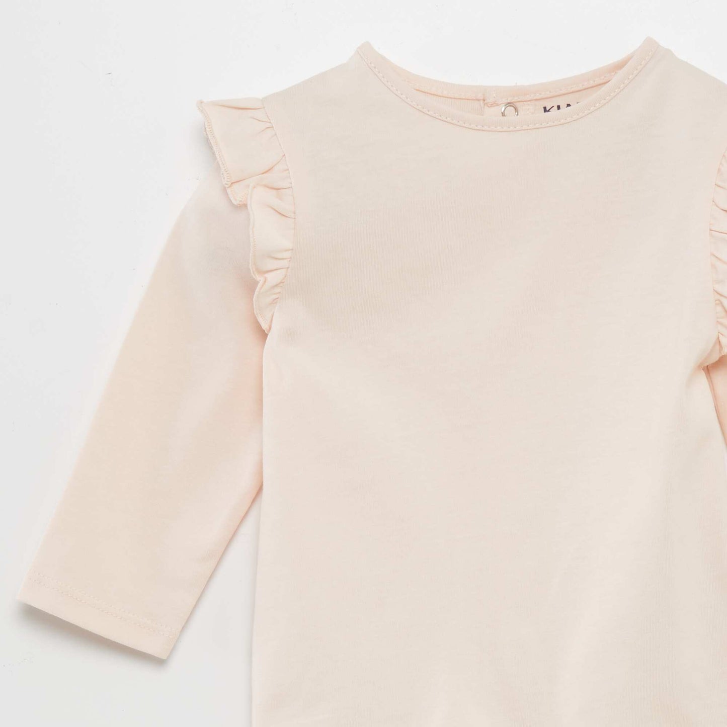 T-shirt with ruffled shoulders PINK