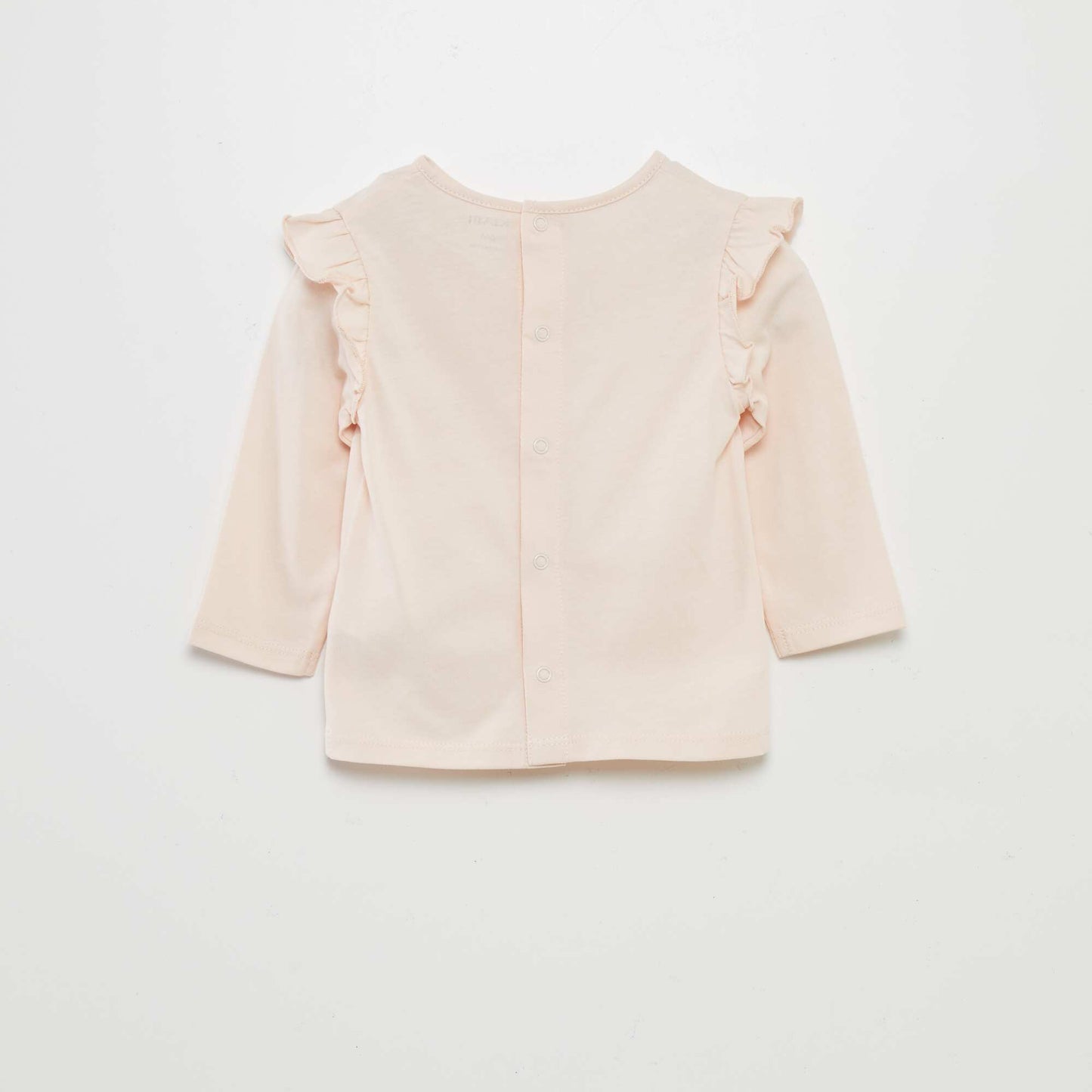 T-shirt with ruffled shoulders PINK