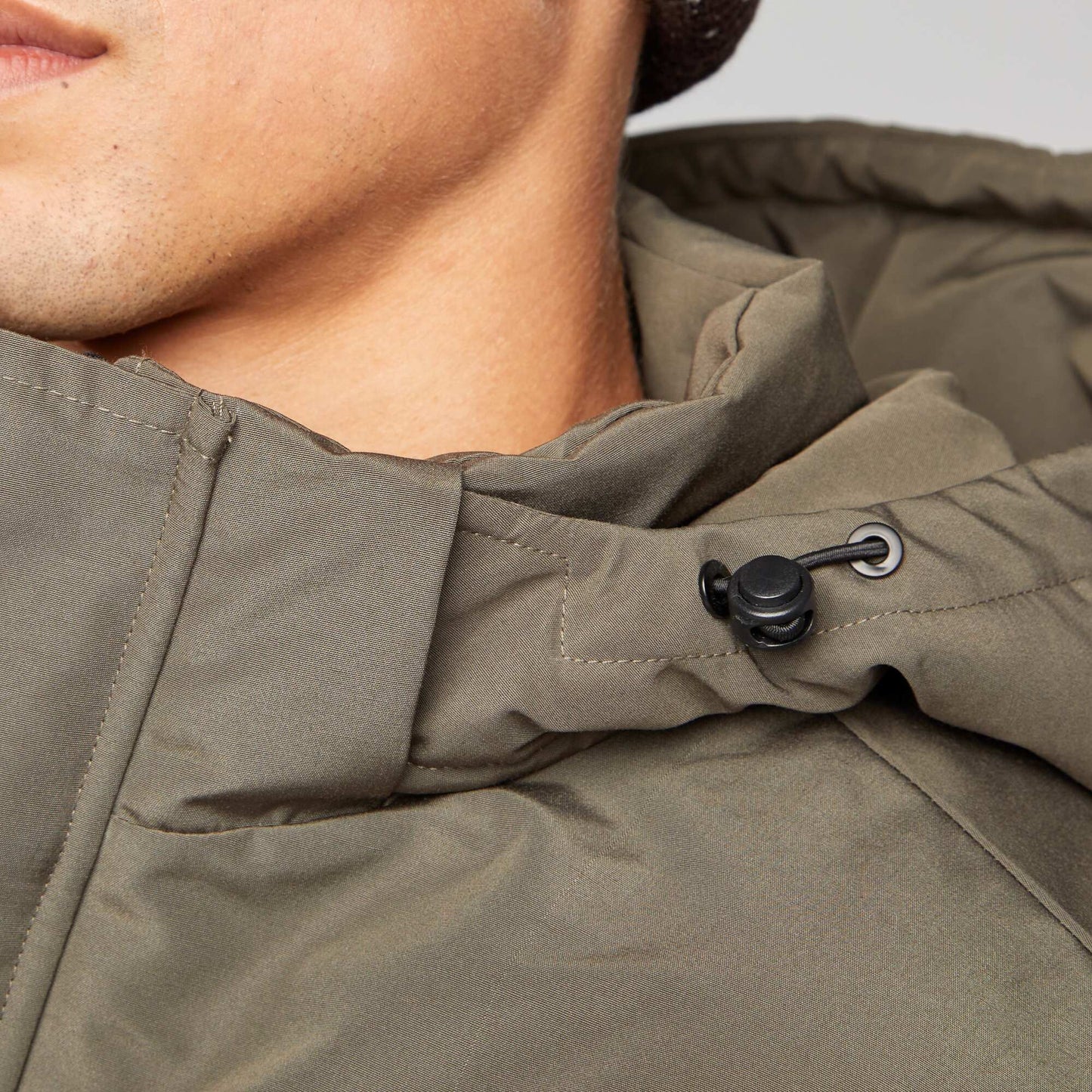 Showerproof parka with hood KHAKI