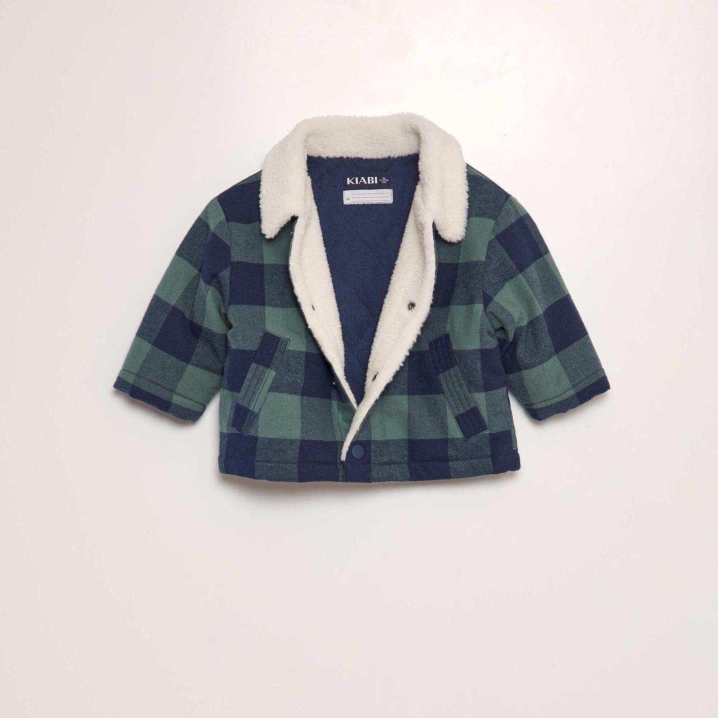 Checked flannel overshirt BLUE