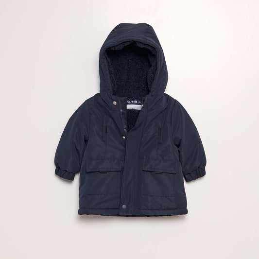 Warm hooded parka BLUE