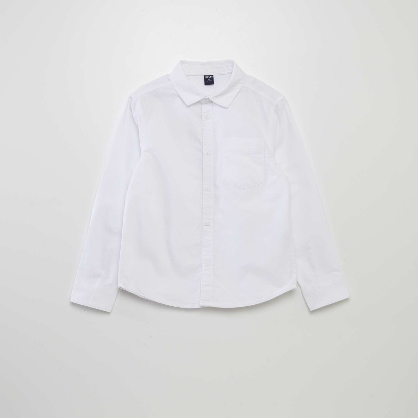 Long-sleeved Oxford shirt white