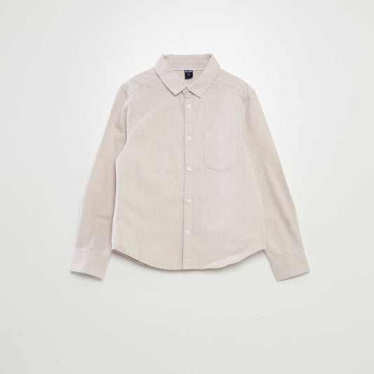 Long-sleeved Oxford shirt BEIGE