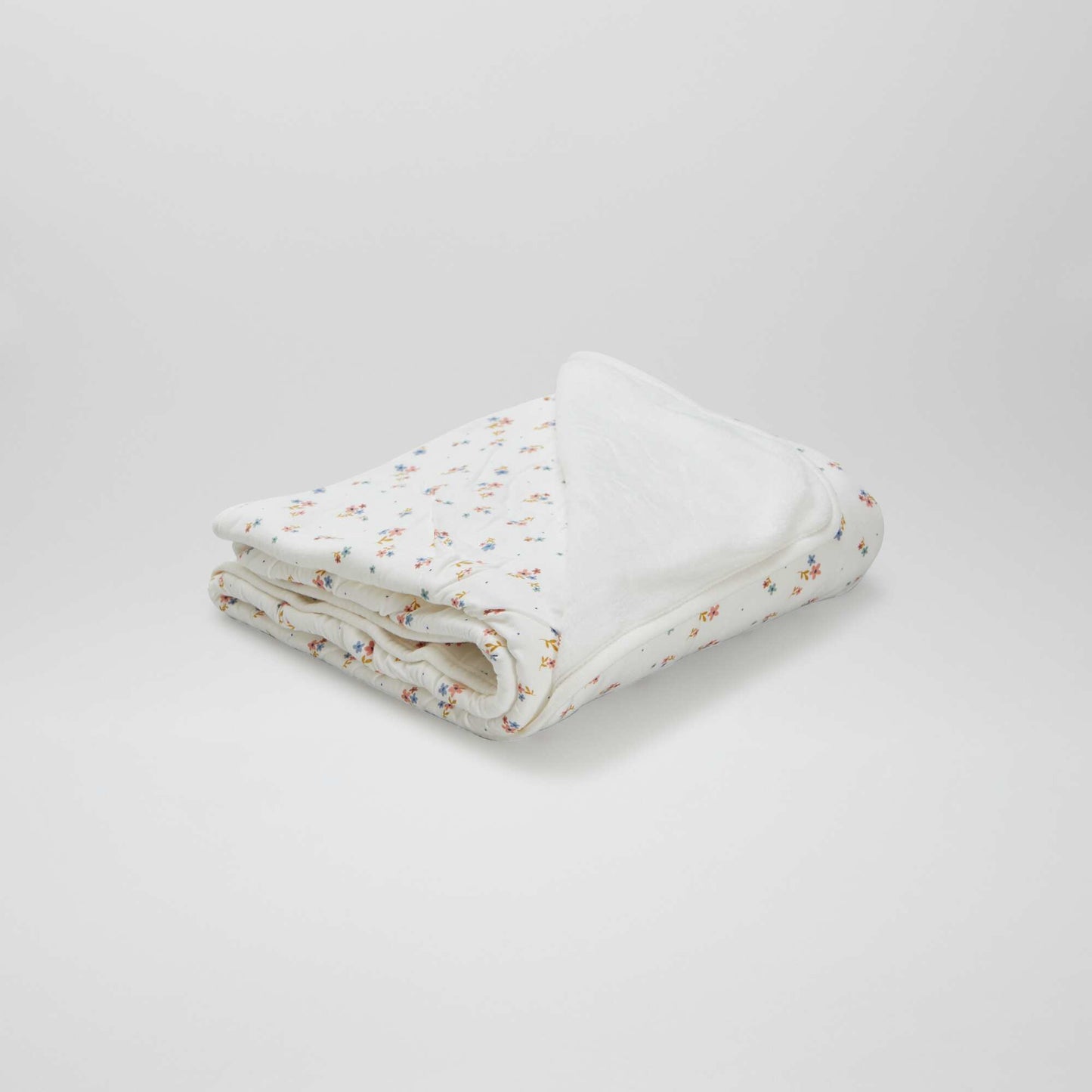 Printed blanket with fleecy lining WHITE