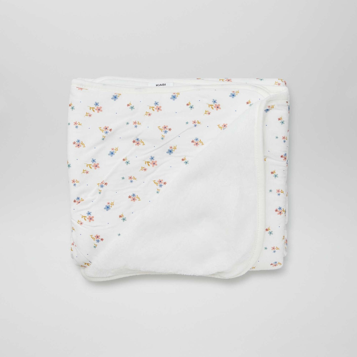 Printed blanket with fleecy lining WHITE