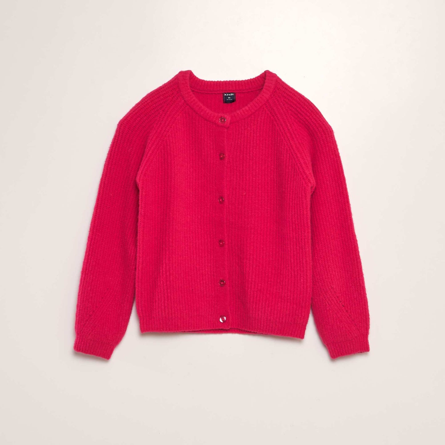 Knitted round-neck cardigan PINK