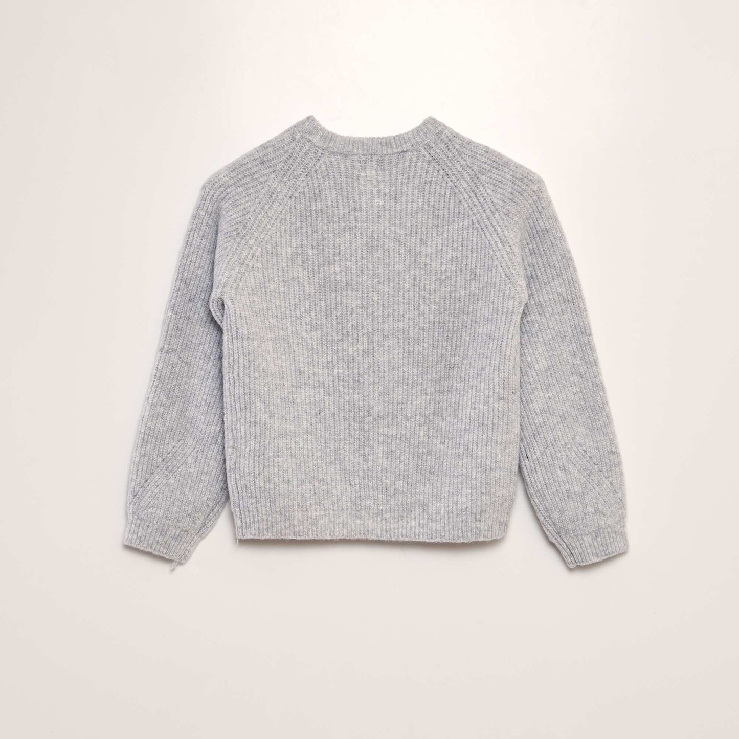 Knitted round-neck cardigan GREY