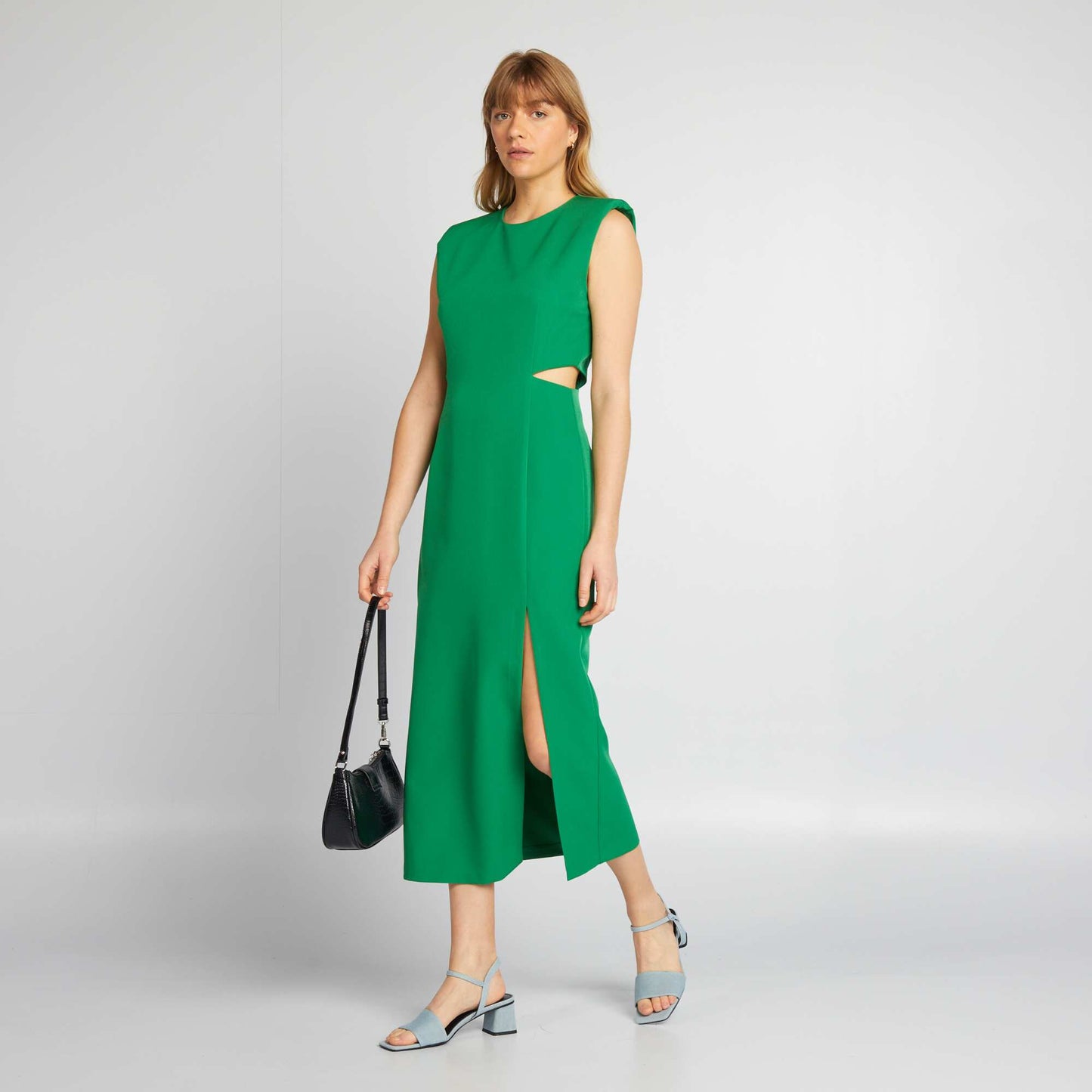 Long dress with openings GREEN