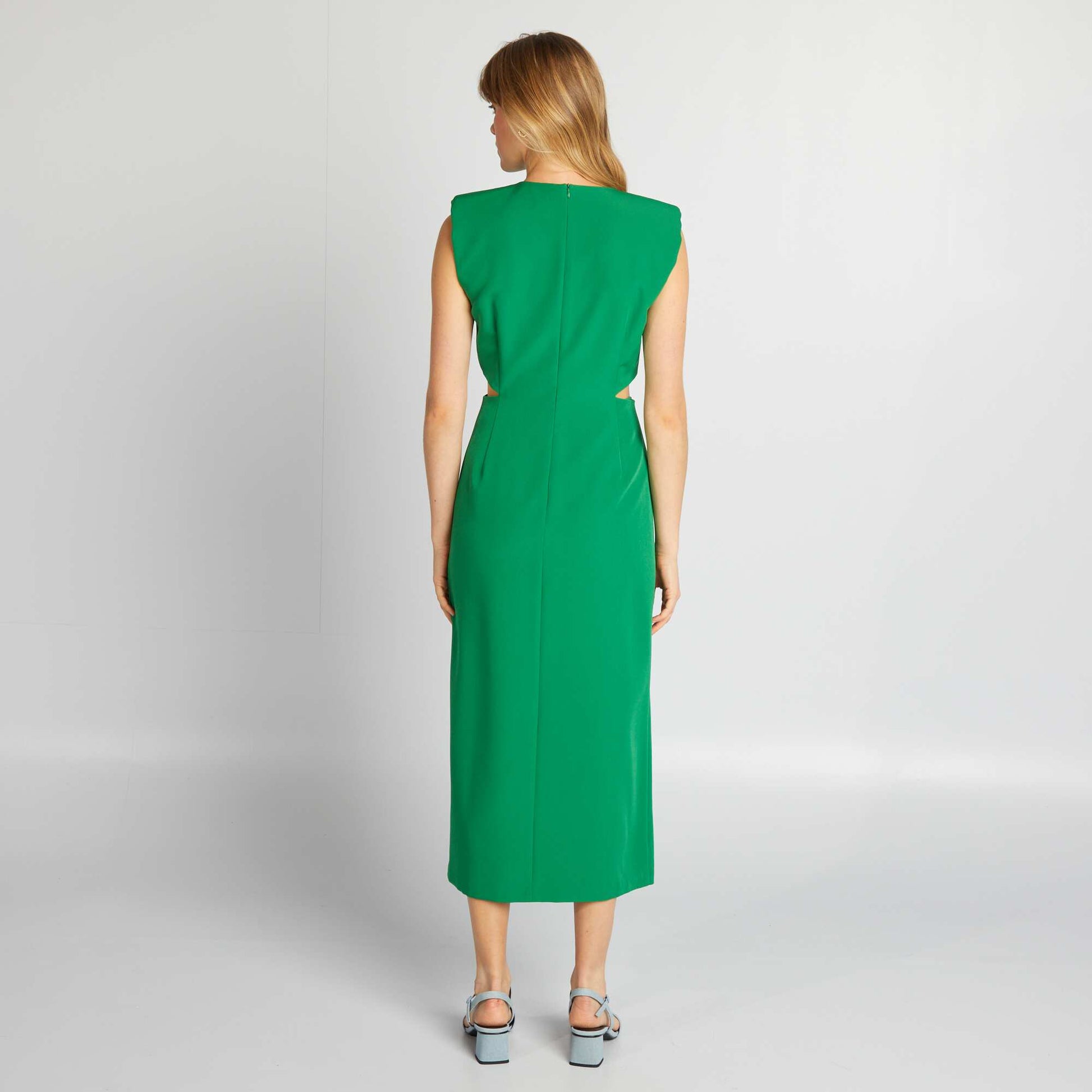 Long dress with openings GREEN