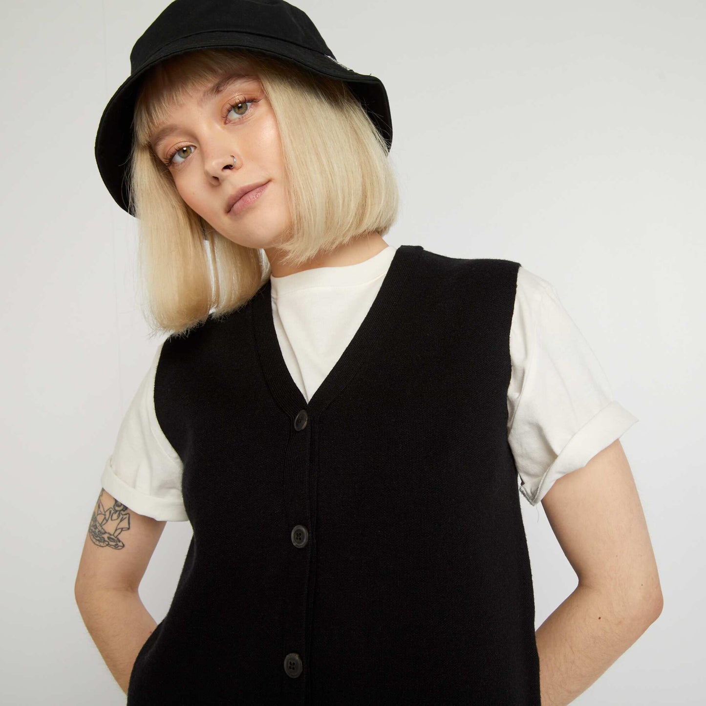 Knitted waistcoat black