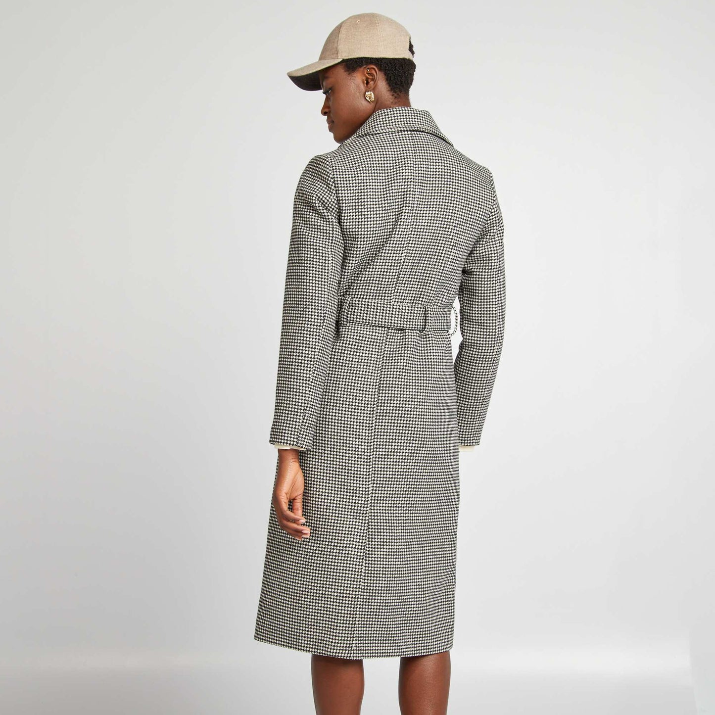 Linen blend coat BLACK