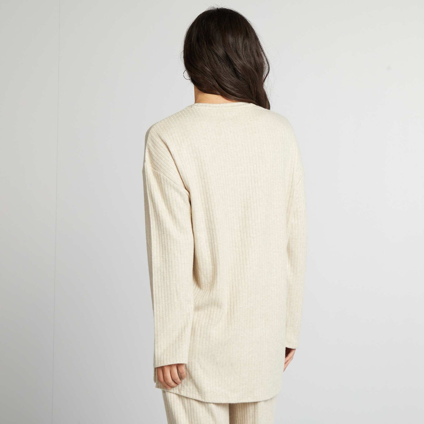 Ribbed knit sweater BEIGE