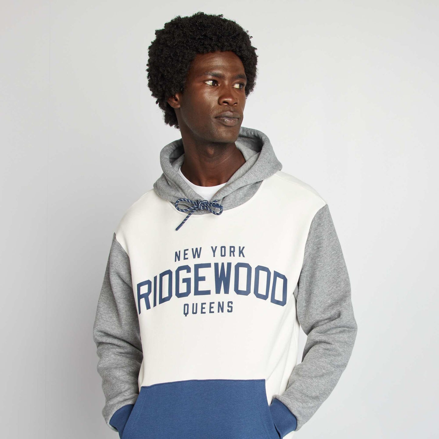 Three-tone hoodie WHITE