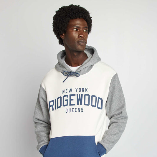 Three-tone hoodie WHITE