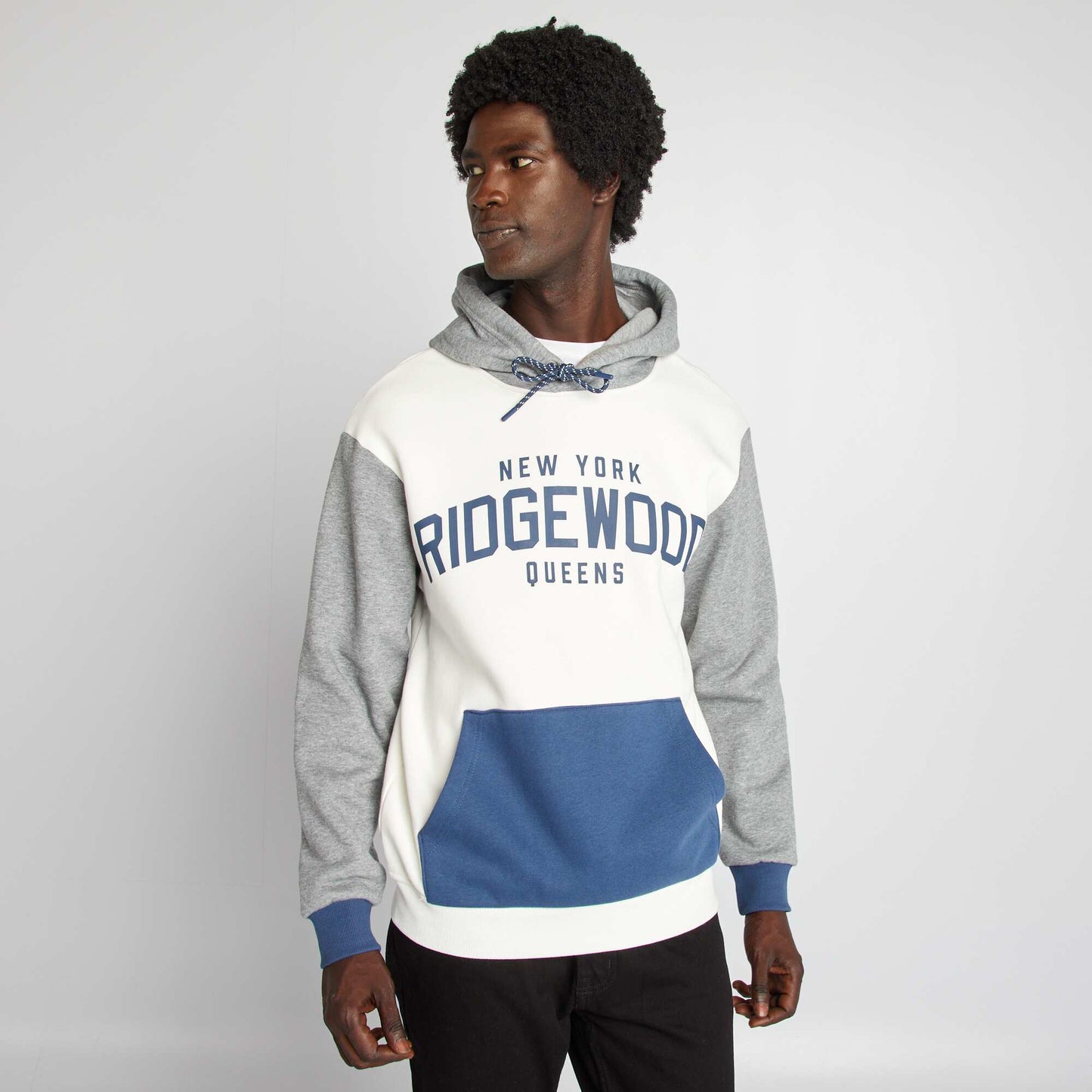 Three-tone hoodie WHITE