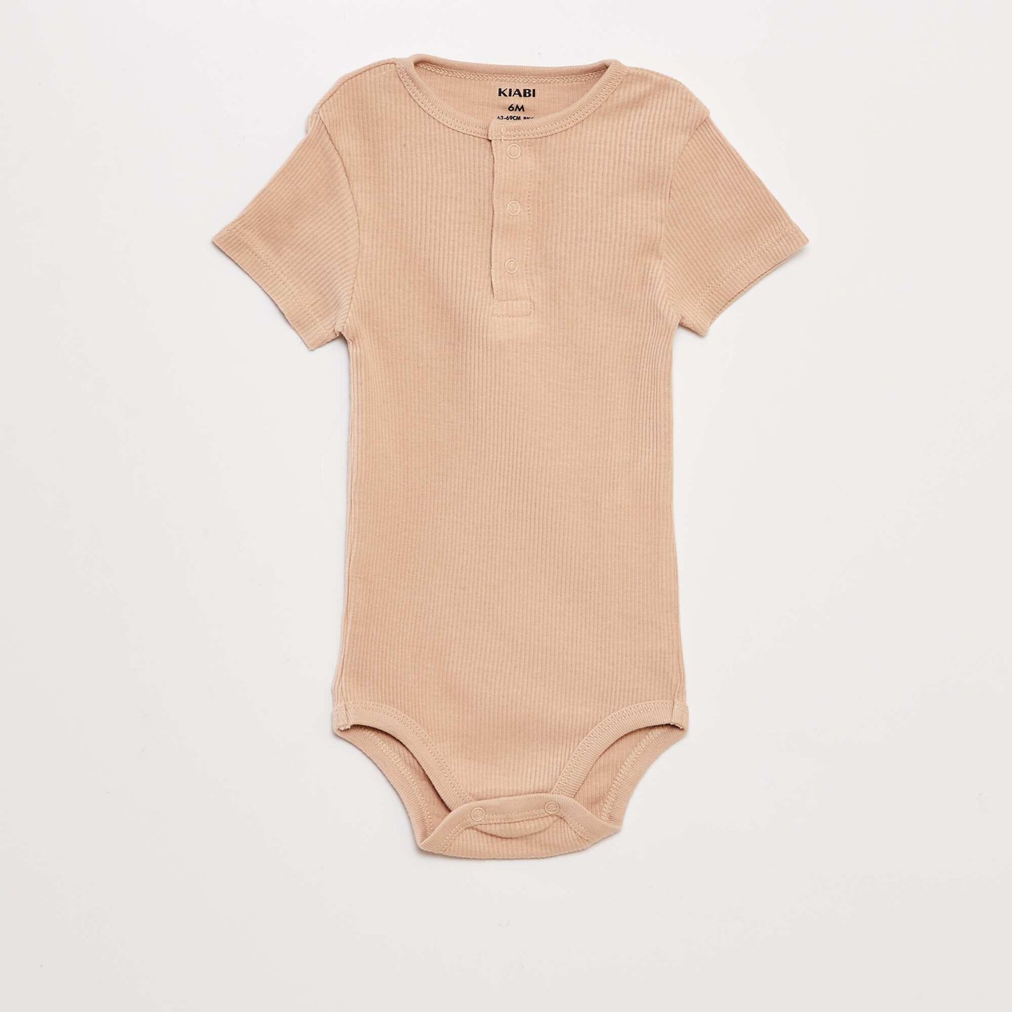 Pack of 3 short-sleeved bodysuits BEIGE