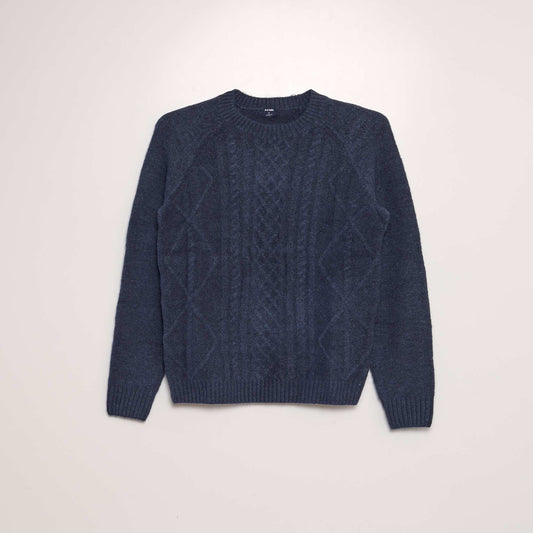 Cable-knit jumper BLUE