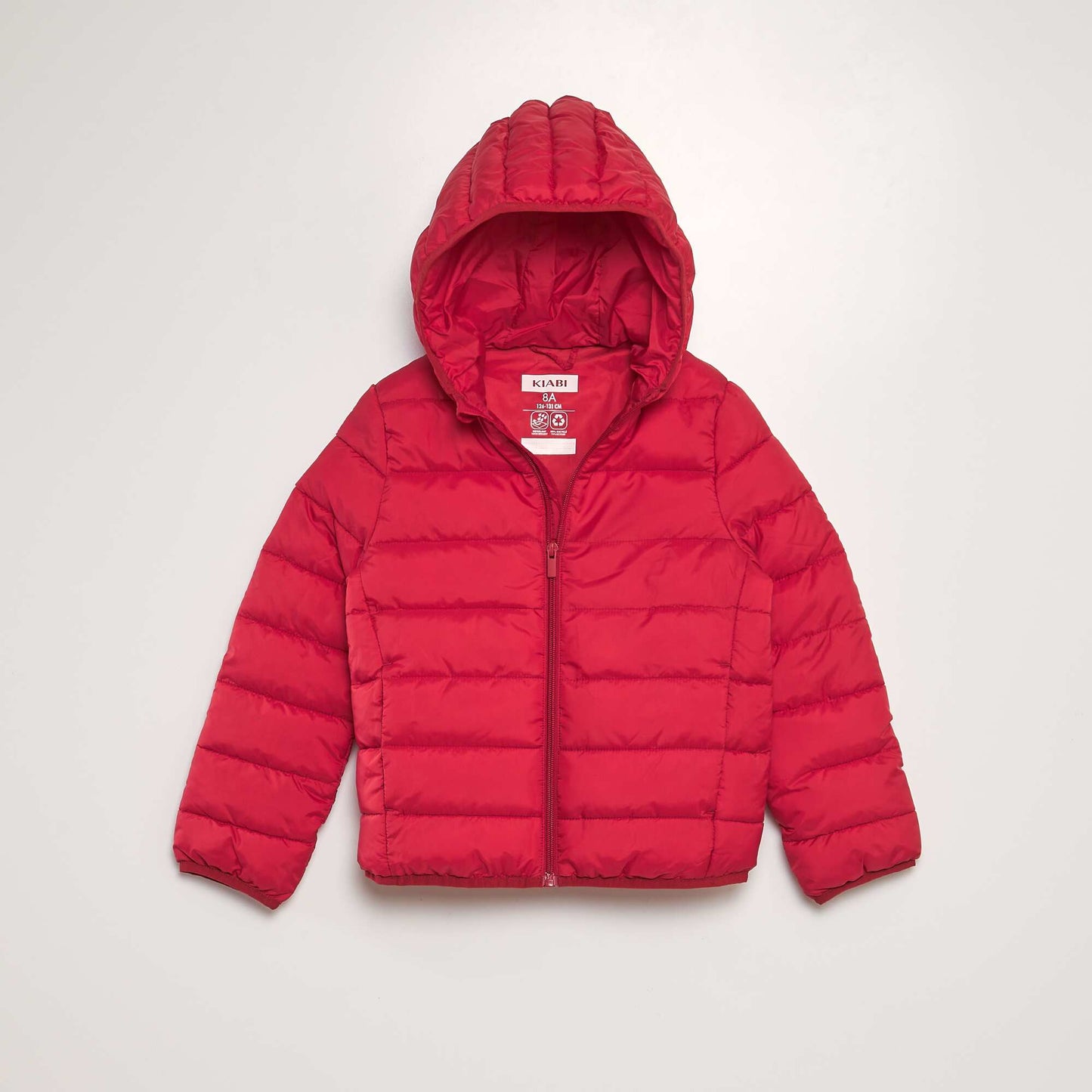 Quilted padded jacket with hood RED