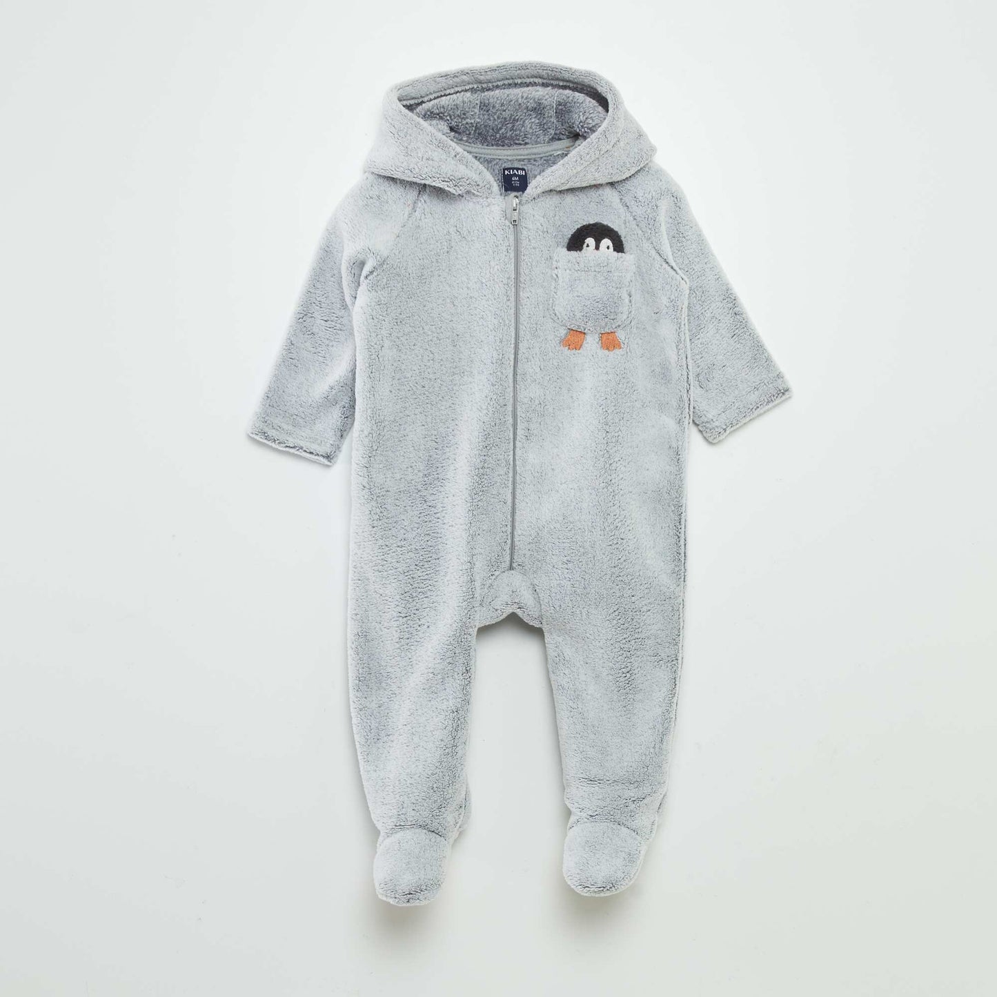 'Penguin' fleece onesie GREY