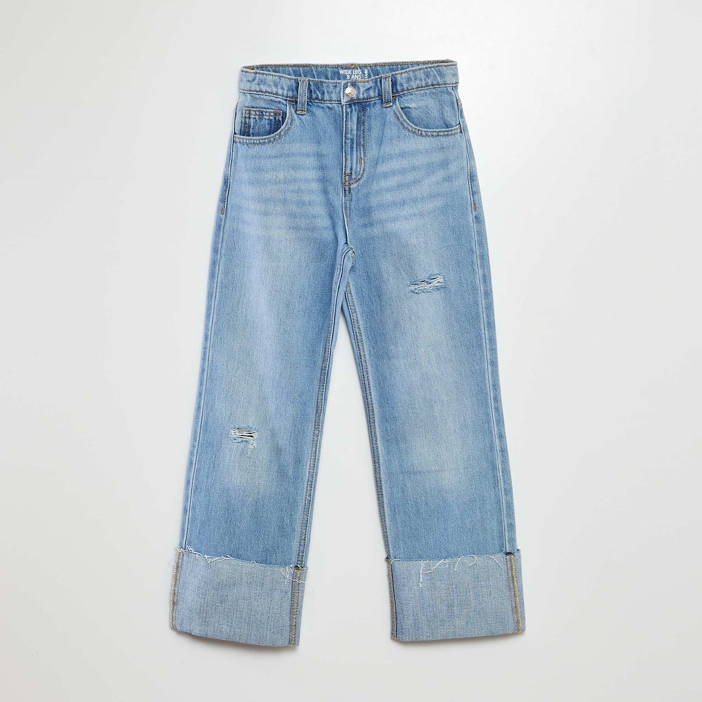 Wide-leg cuffed jeans BLUE