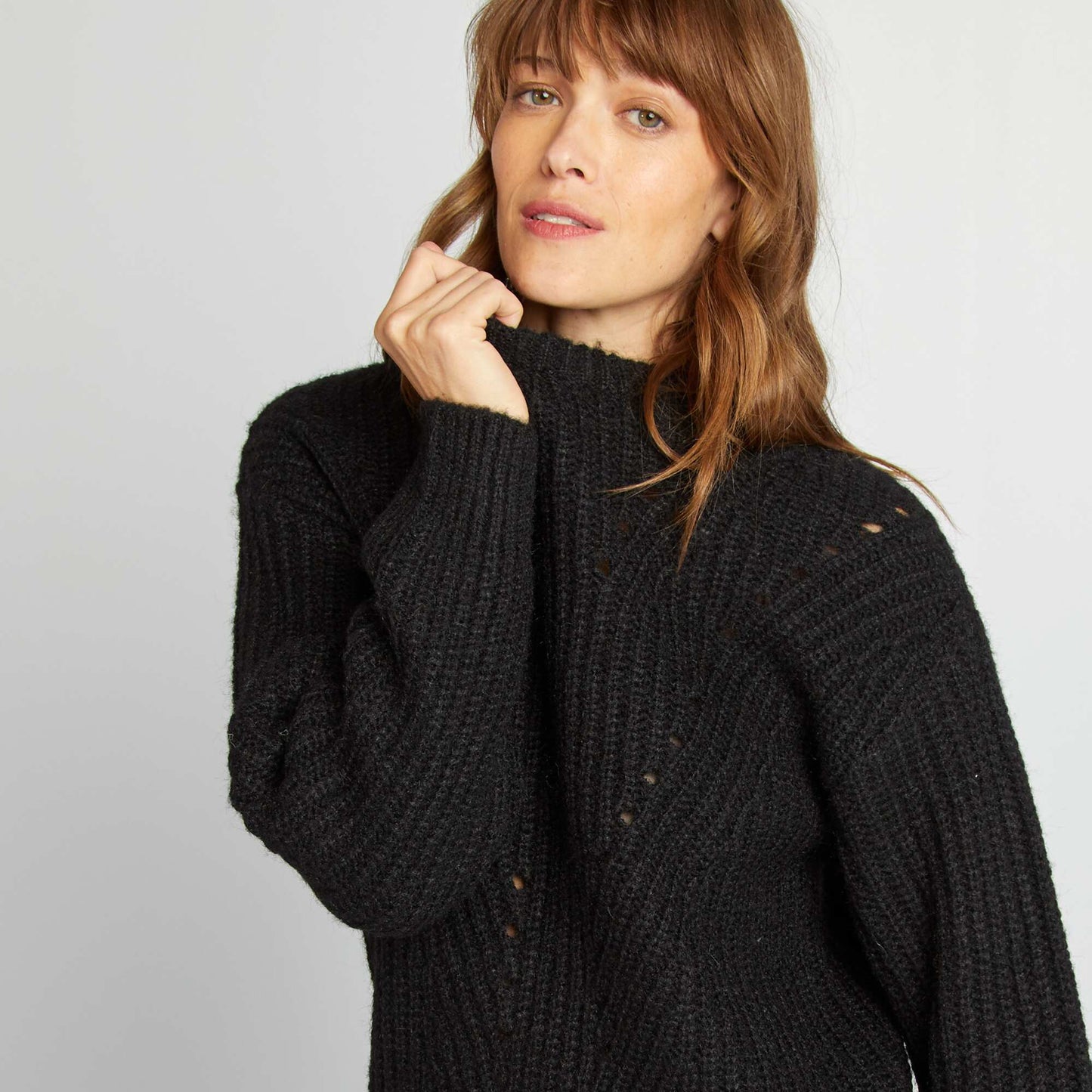 Chunky knit cardigan black