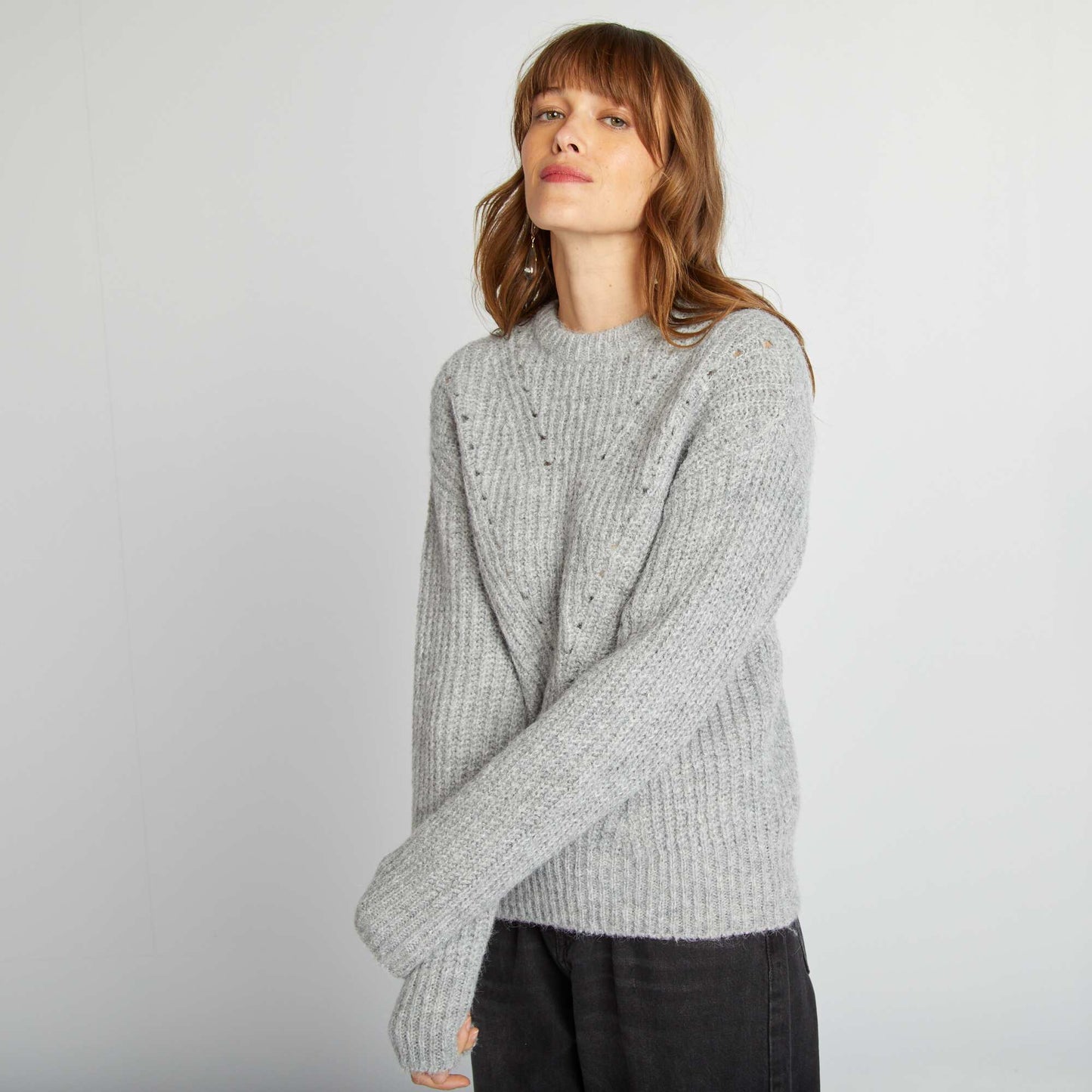 Chunky knit cardigan GREY