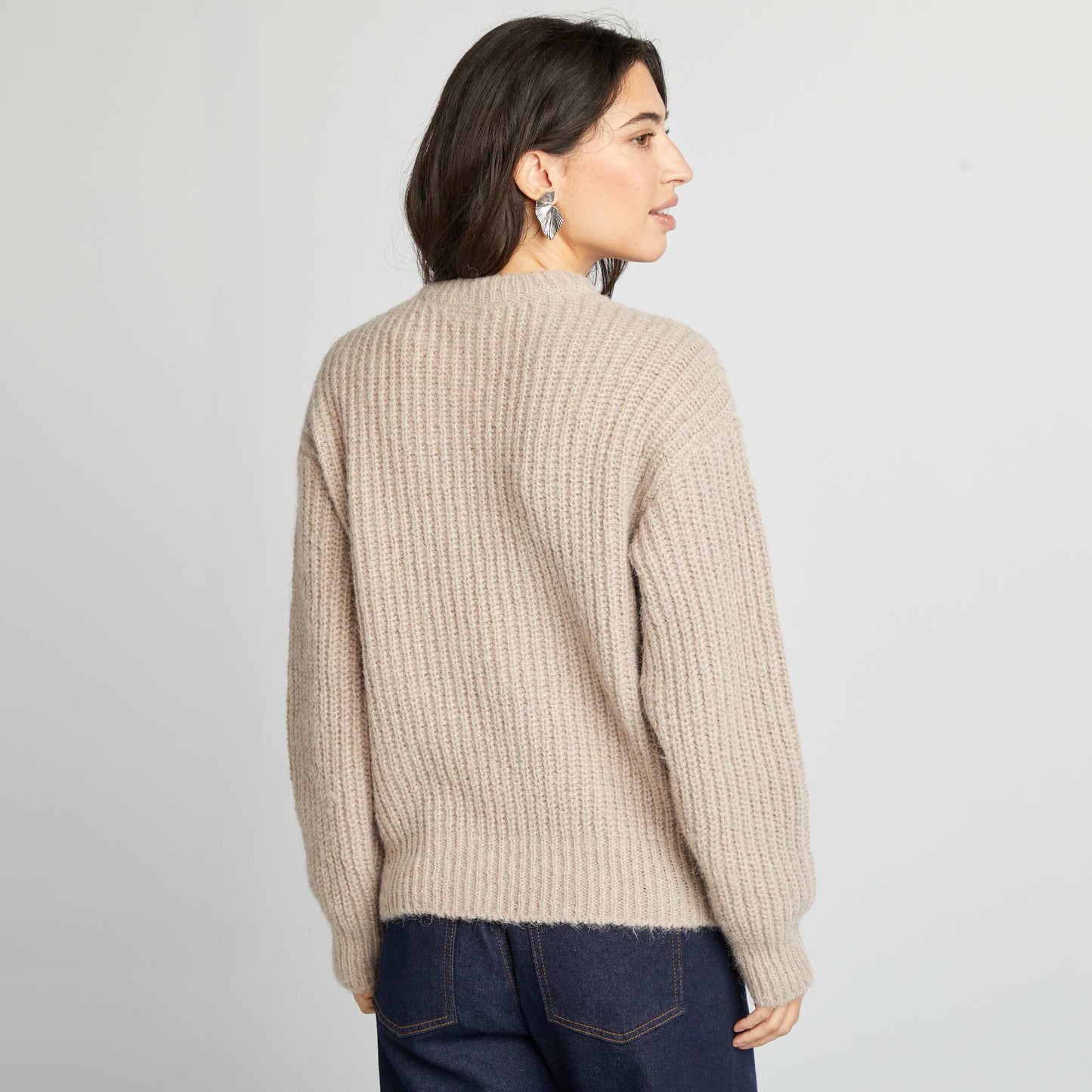 Chunky knit cardigan BEIGE